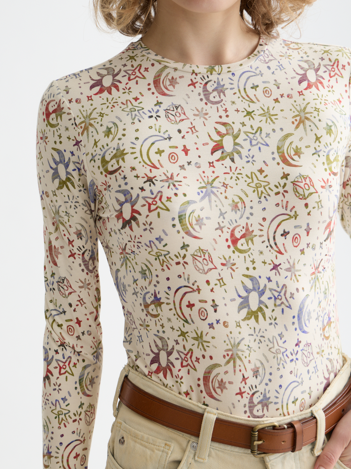 Maison Scotch - All Over Printed LS Tee - Cosmic Sky Eggnog