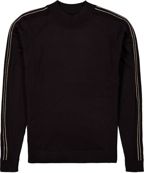 Garcia - White Stripe Pullover - Black