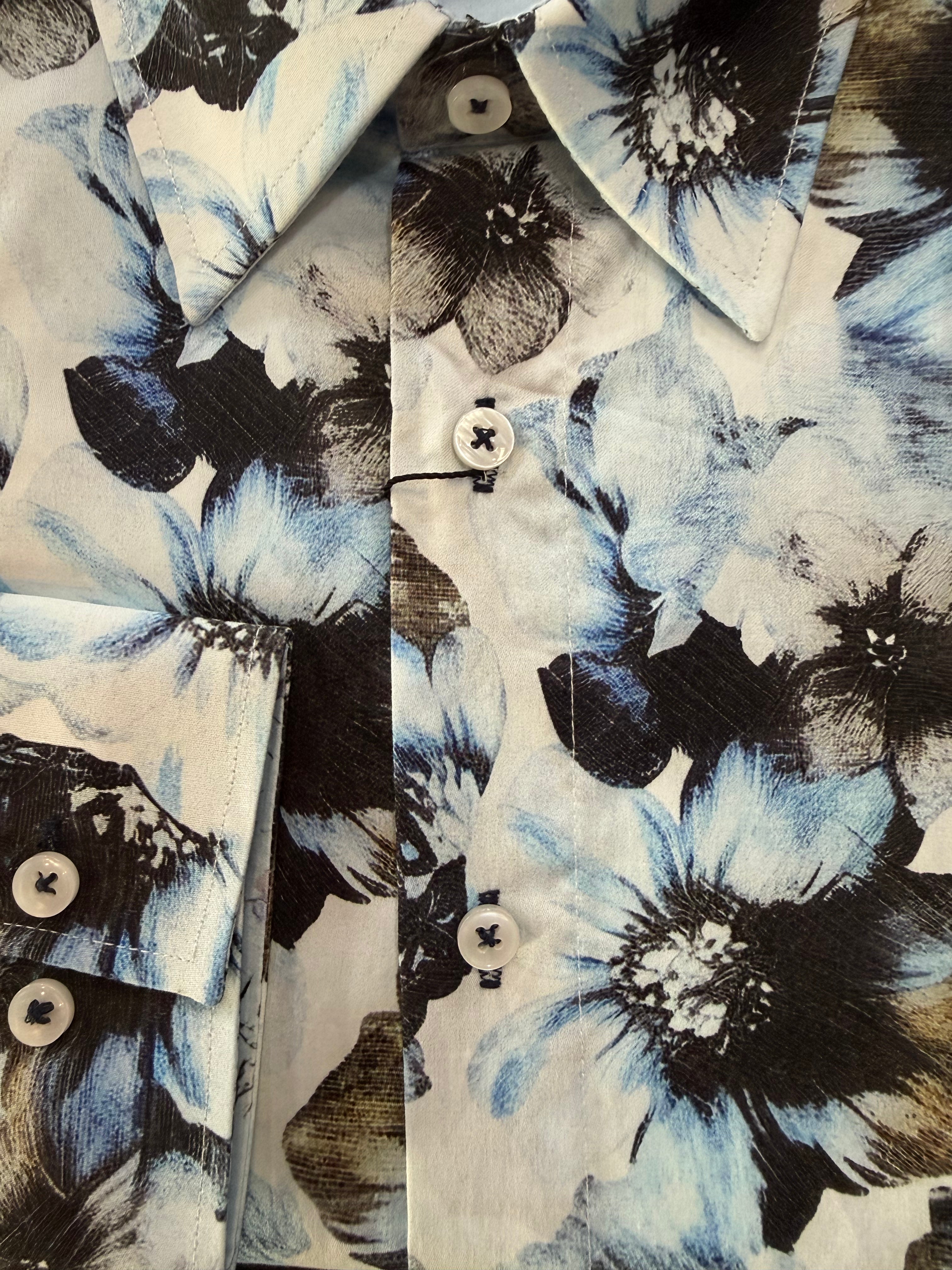 English Laundry - John Lennon LS Shirt - Ice Blue Floral