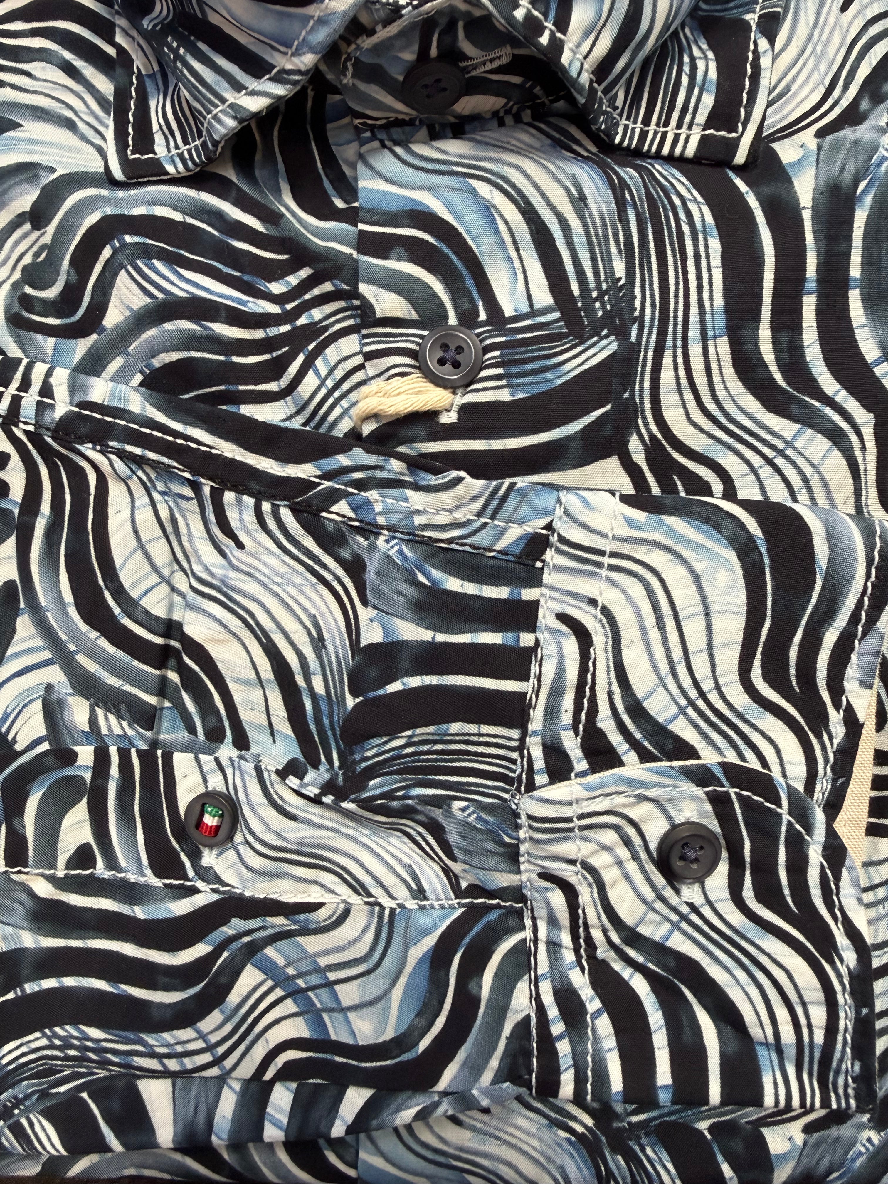 Fil Noir - Treviso HBD Shirt - Indigo Ocean Swirl