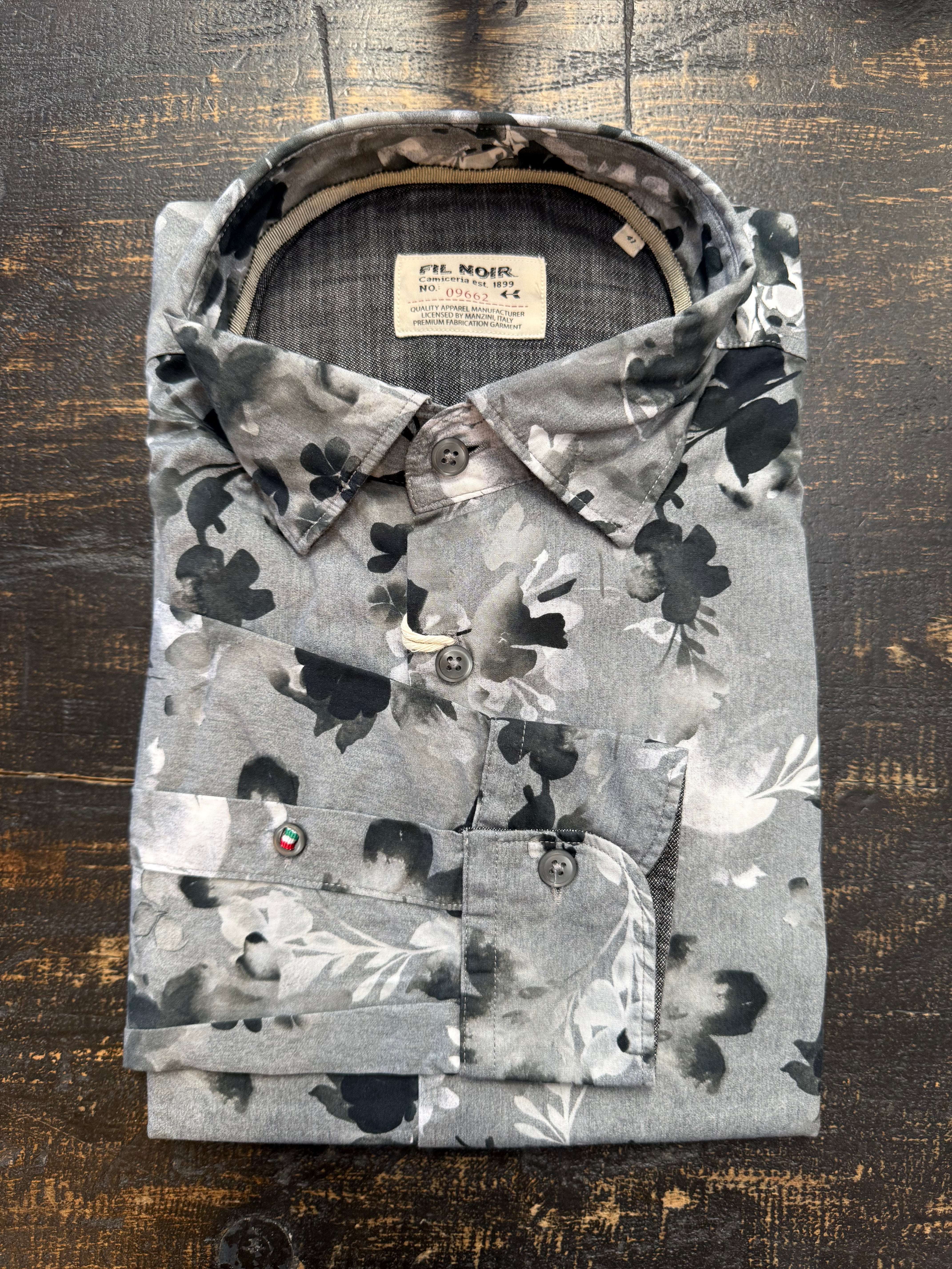 Fil Noir - Treviso HBD Shirt - Anthracite Ghost Floral