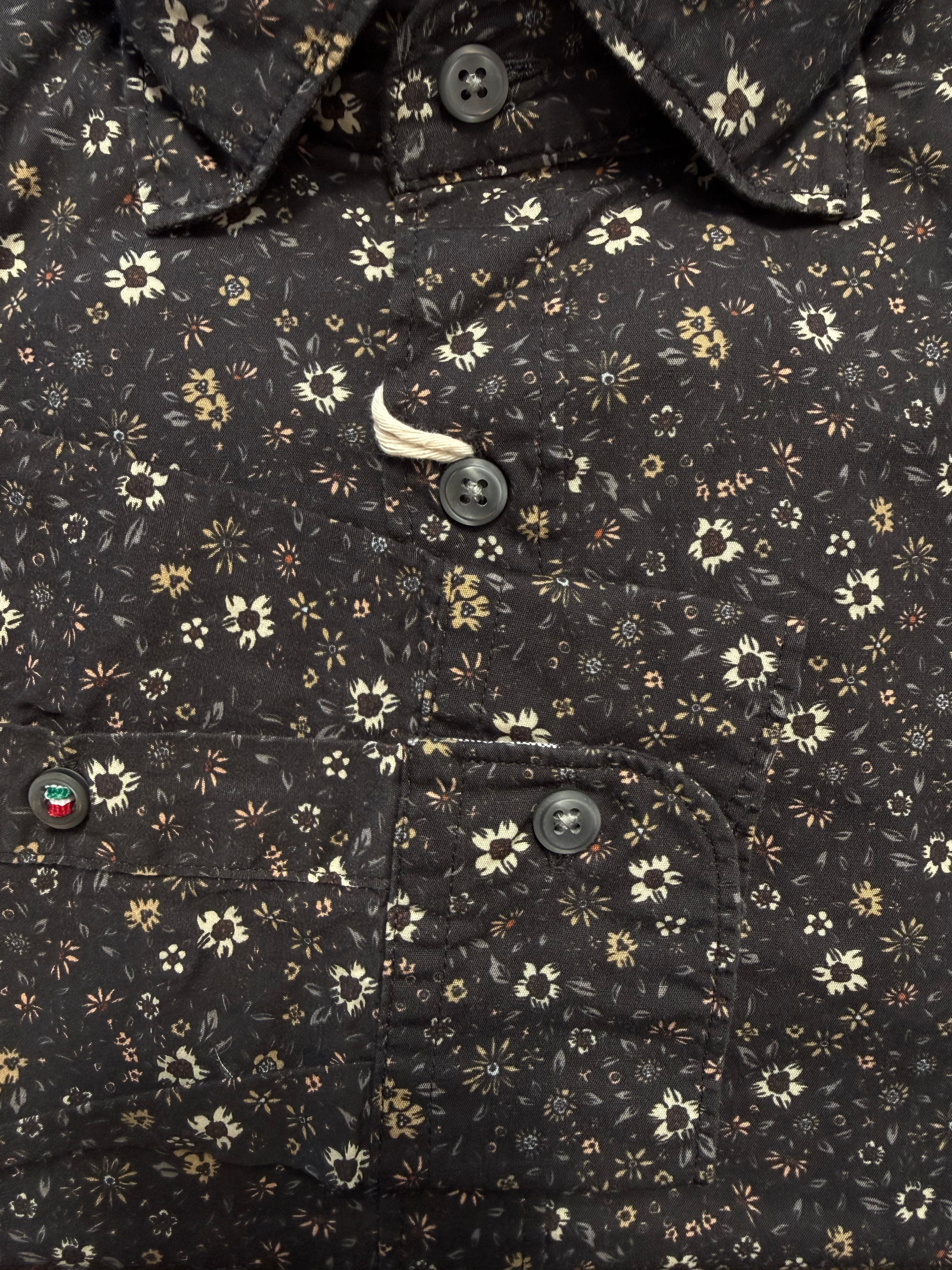 Fil Noir - Roma HBD Shirt - Black Flower Garden