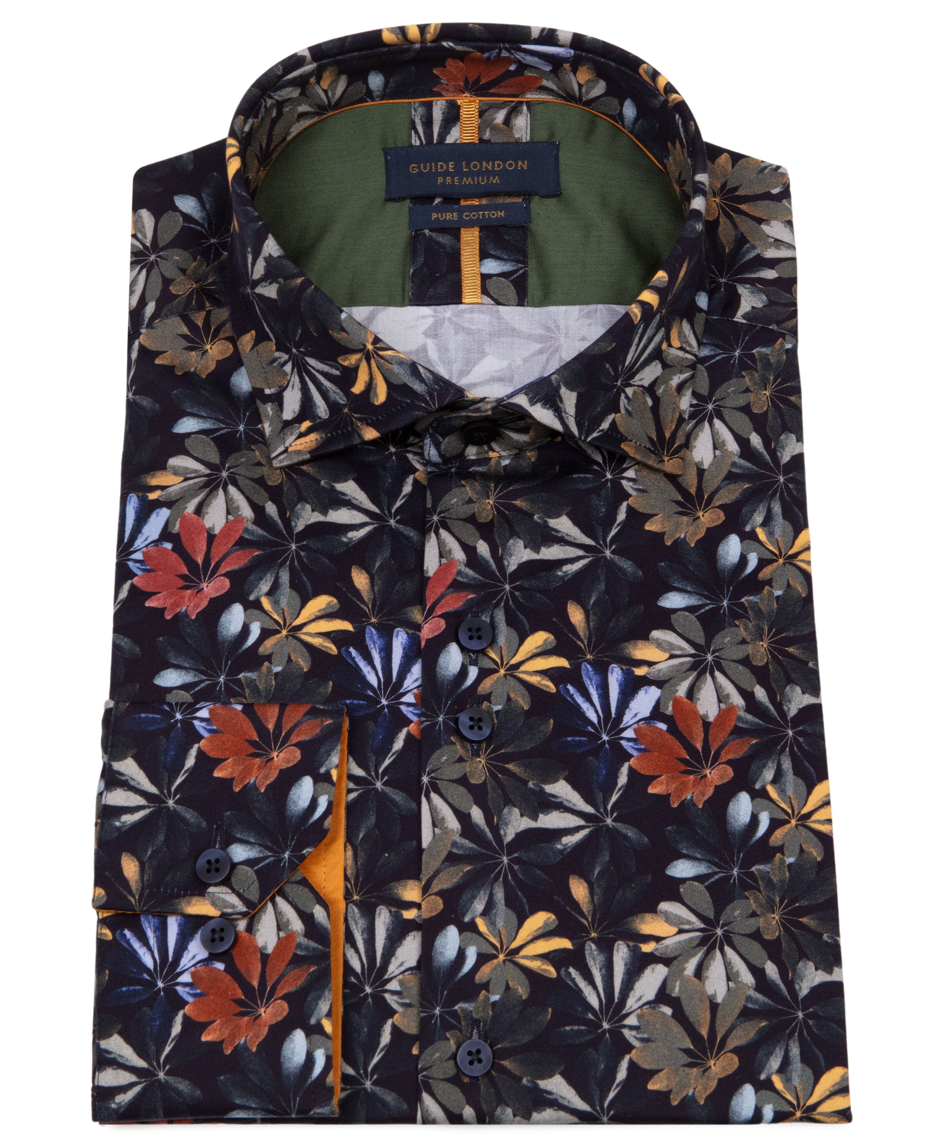 Guide London - Umbrella Leaf LS Shirt - Navy