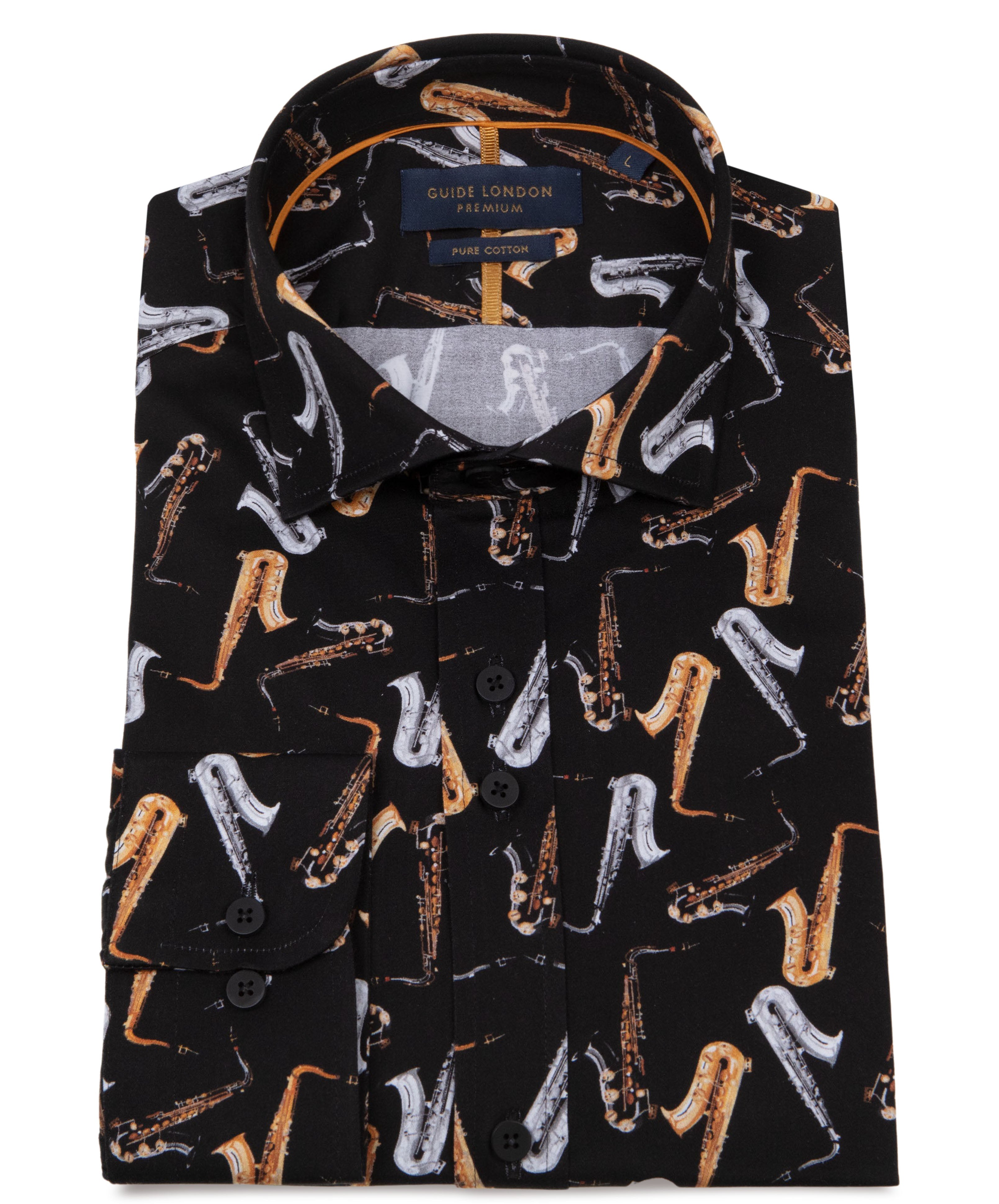 Guide London - Saxophone LS Shirt - Silver/Gold