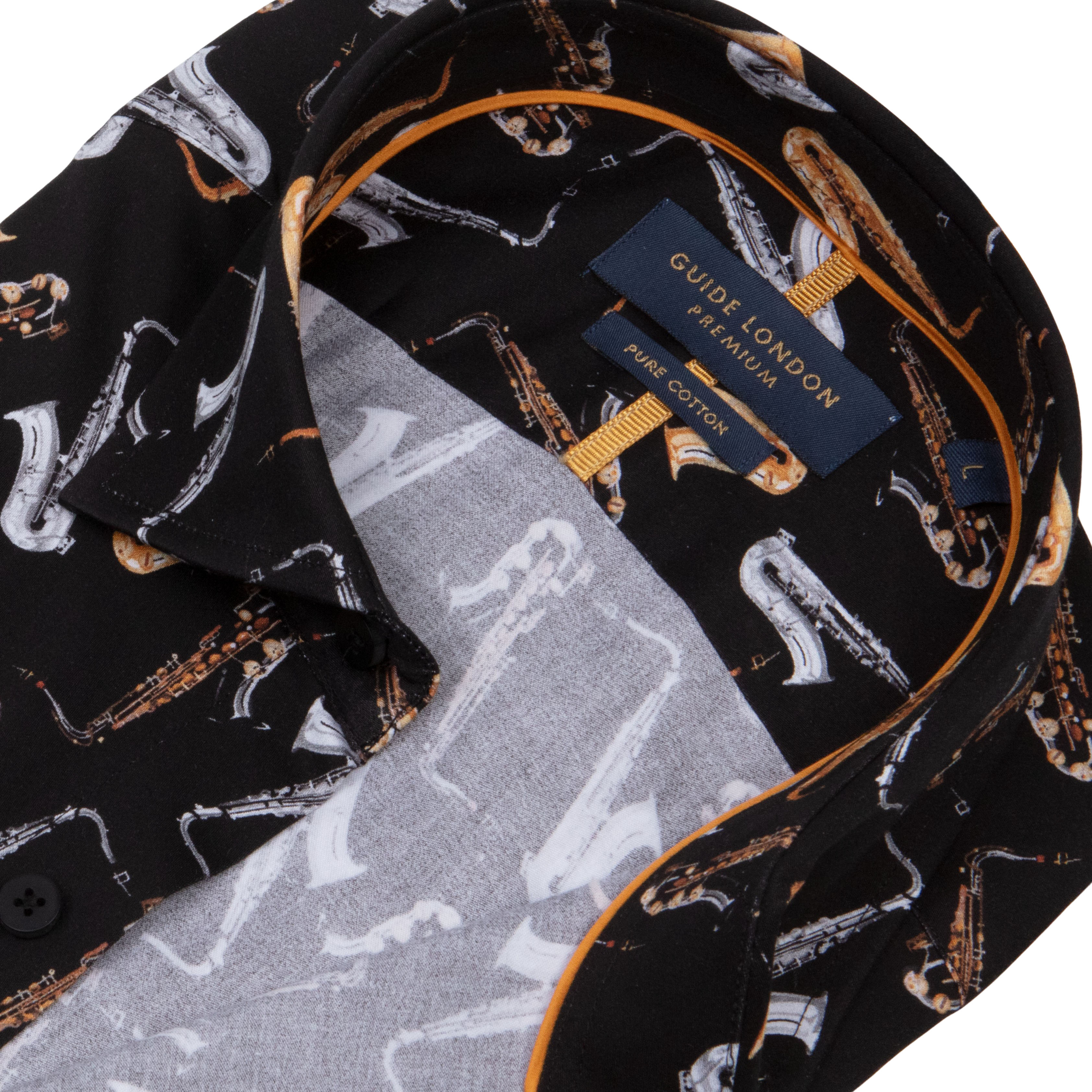 Guide London - Saxophone LS Shirt - Silver/Gold