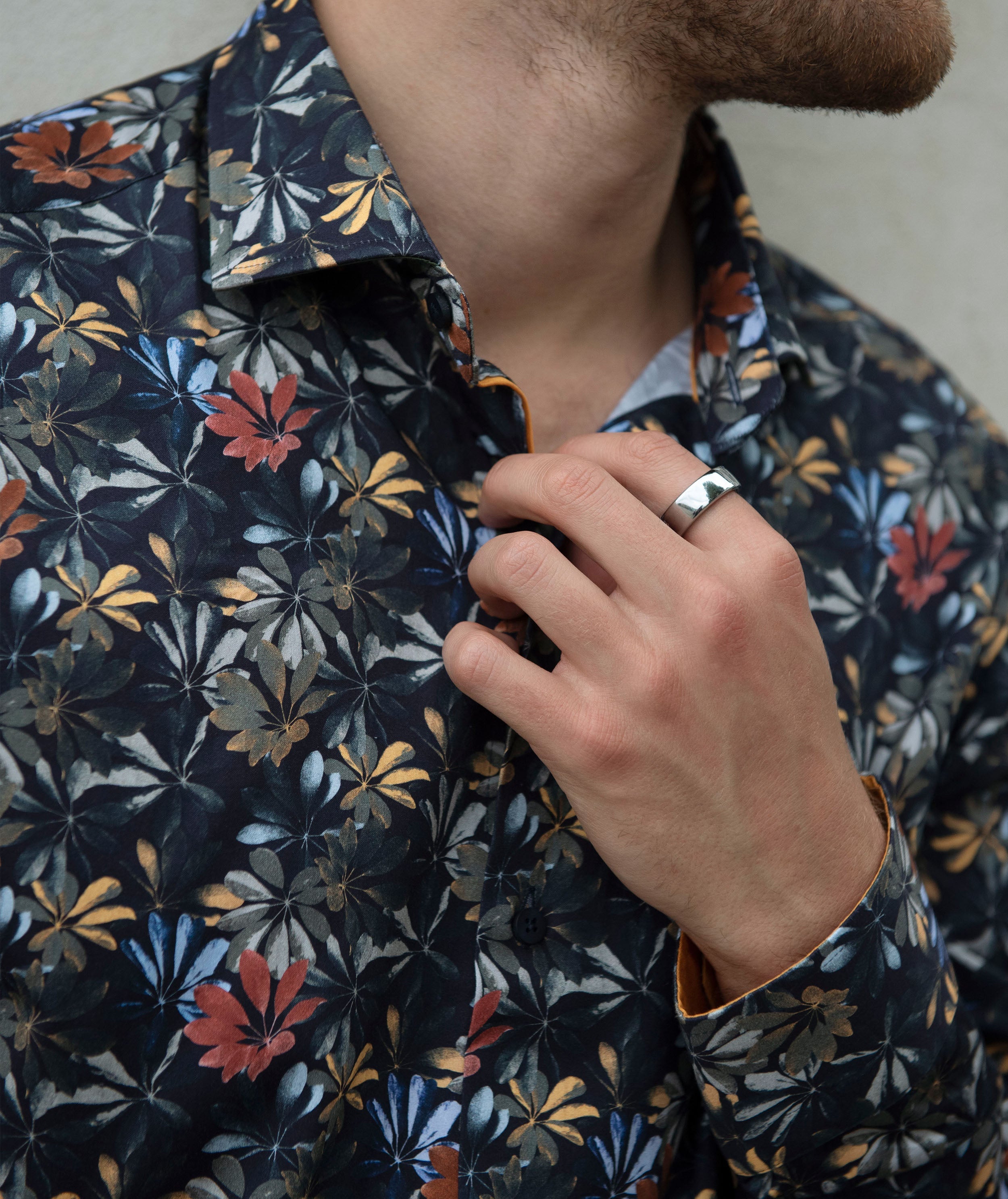 Guide London - Umbrella Leaf LS Shirt - Navy