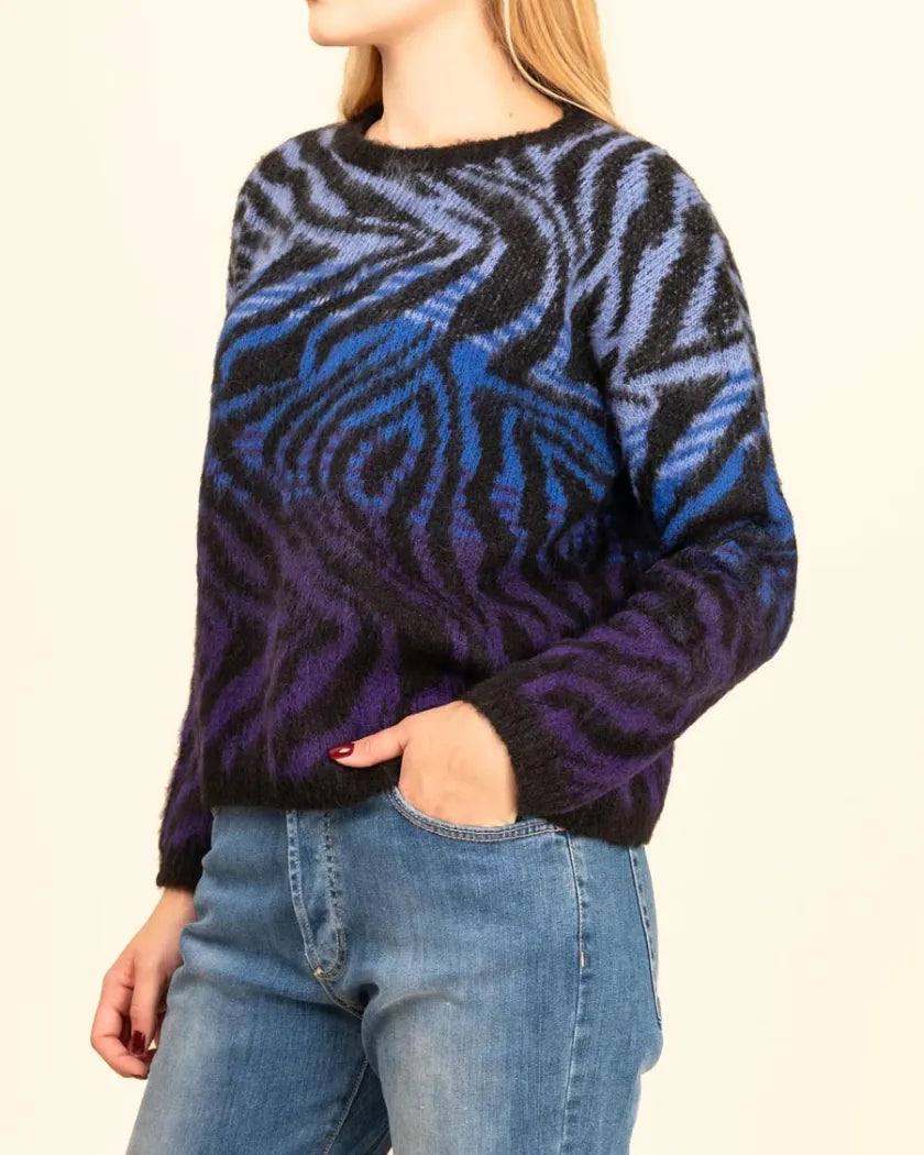 Dixie - Jacquard Knit Sweater - Nero
