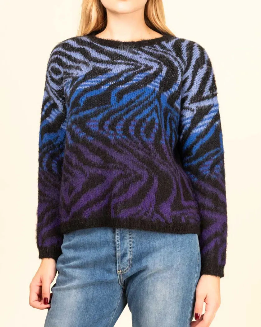 Dixie - Jacquard Knit Sweater - Nero