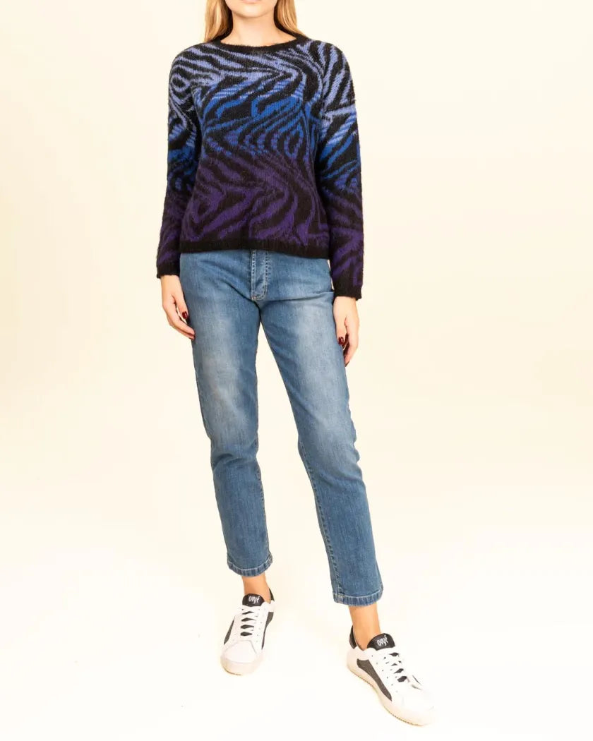 Dixie - Jacquard Knit Sweater - Nero