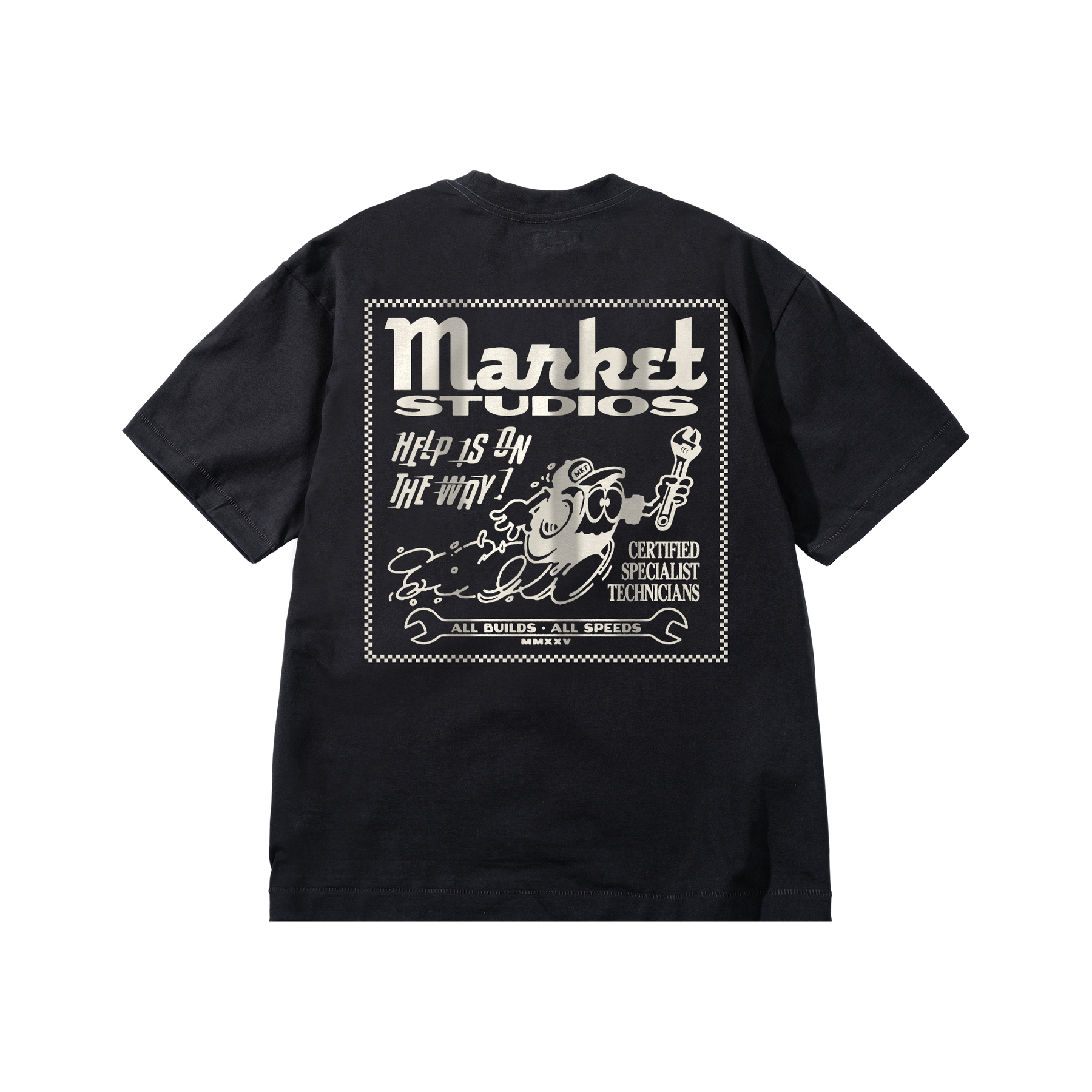 Market - Speed and Quality Tee - Pirate Black