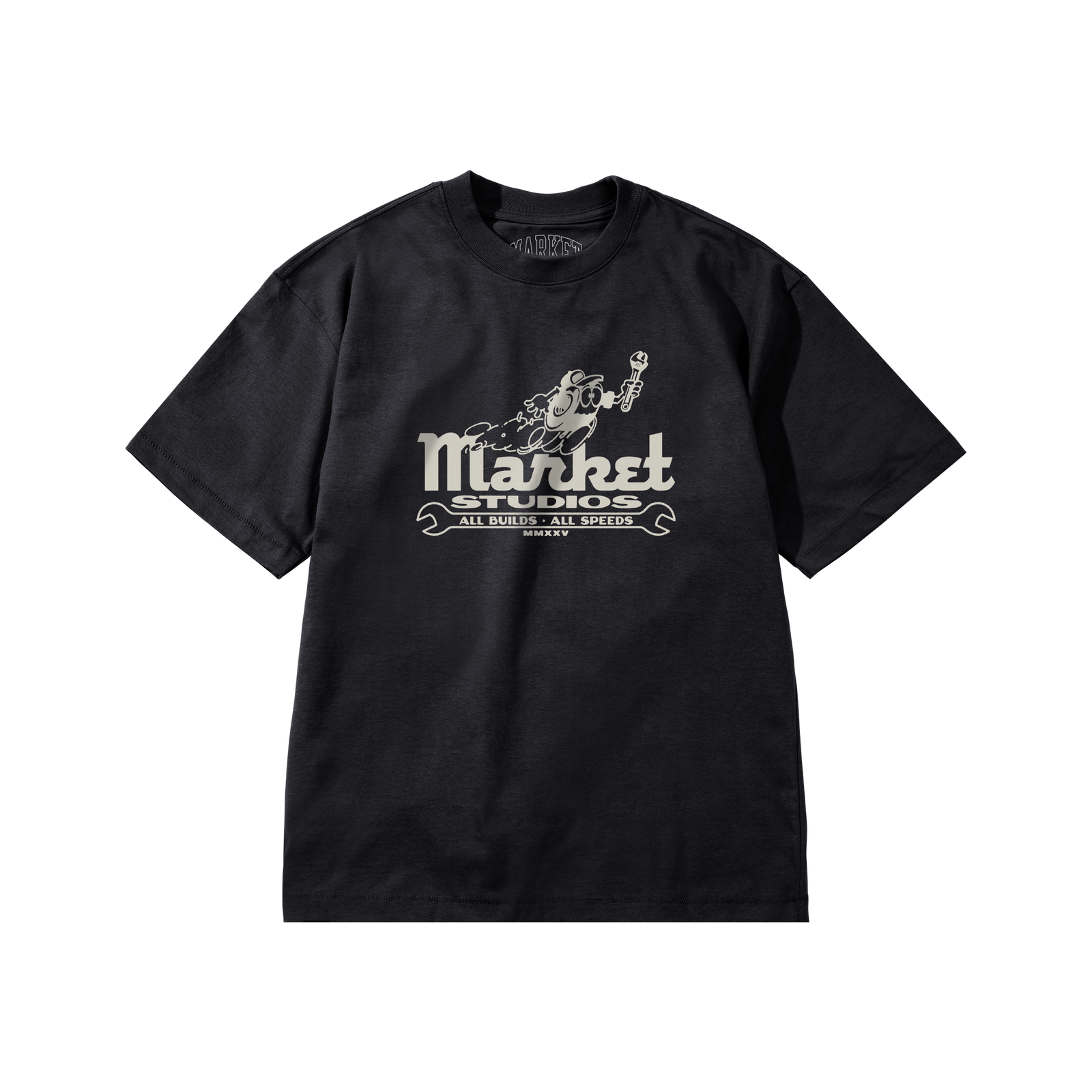 Market - Speed and Quality Tee - Pirate Black