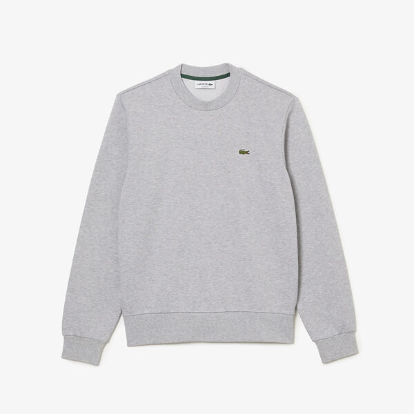 Lacoste - Classic Fit Crew Neck Sweatshirt - Silver Chine
