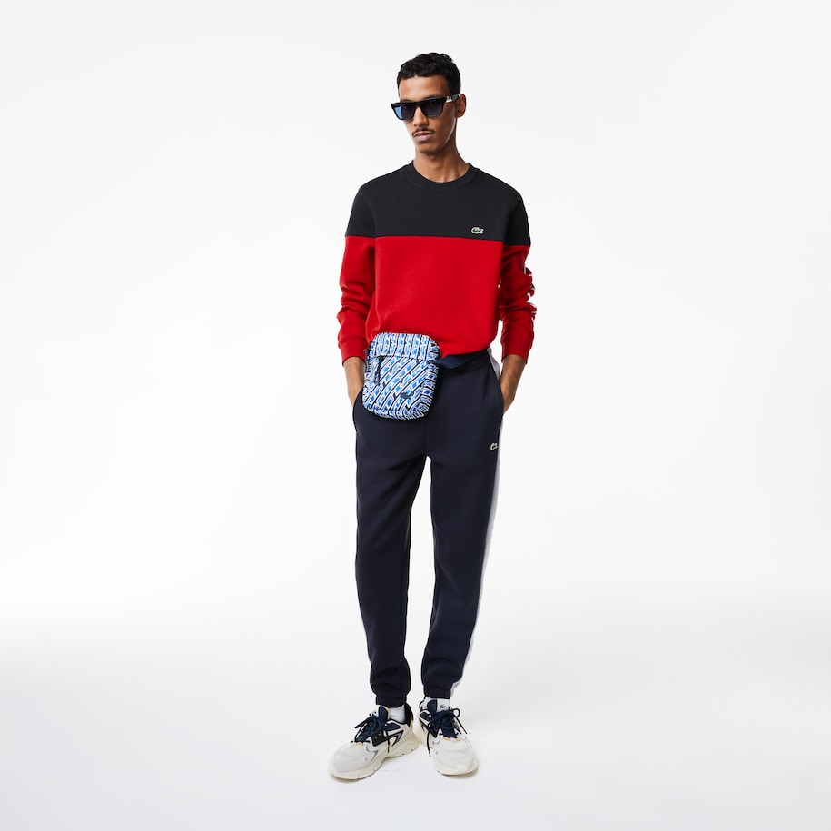 Lacoste - Colour Block Logo Sweatshirt - Navy Blue/Red