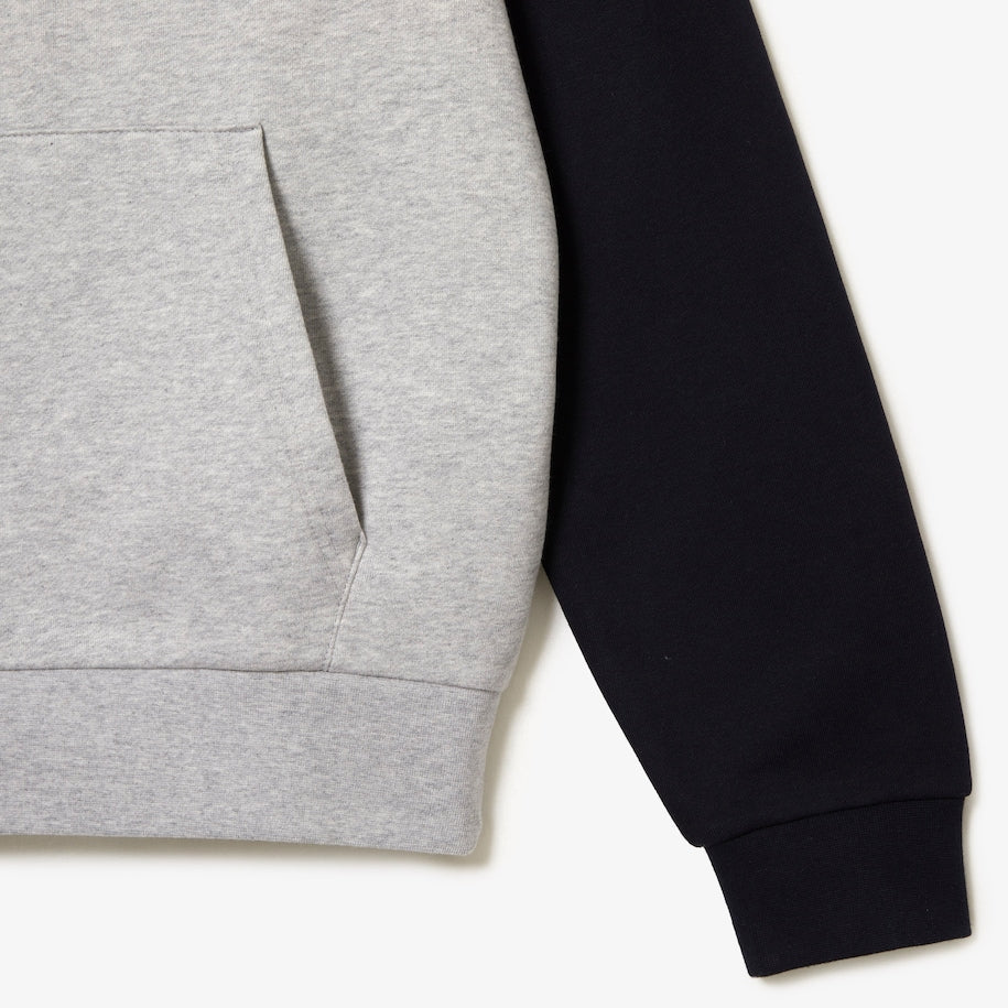Lacoste - Colour Block Logo Hoodie - Navy Blue/Grey Chine