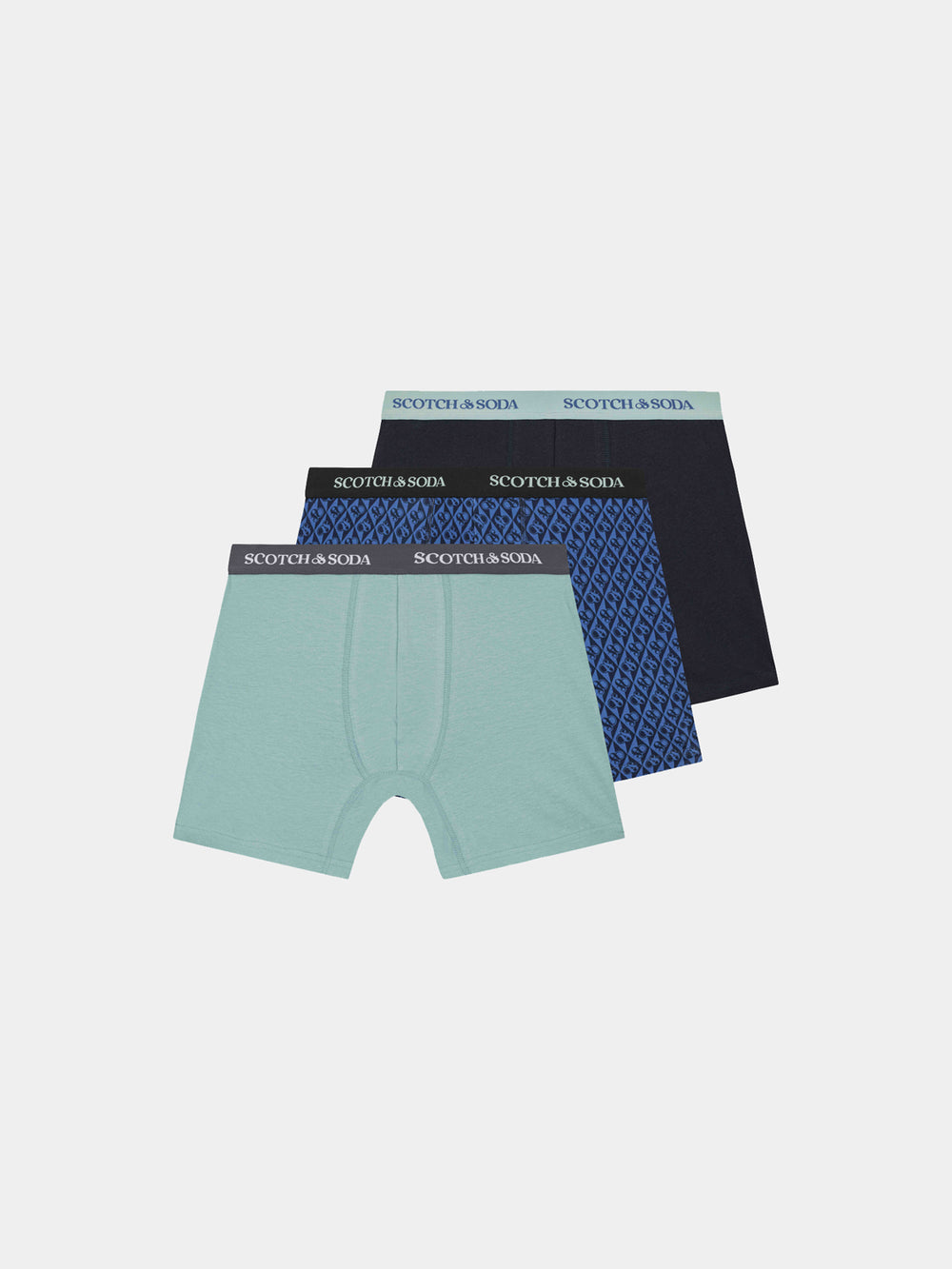 Scotch & Soda - 3 Pack Boxer Briefs - Green/Blue
