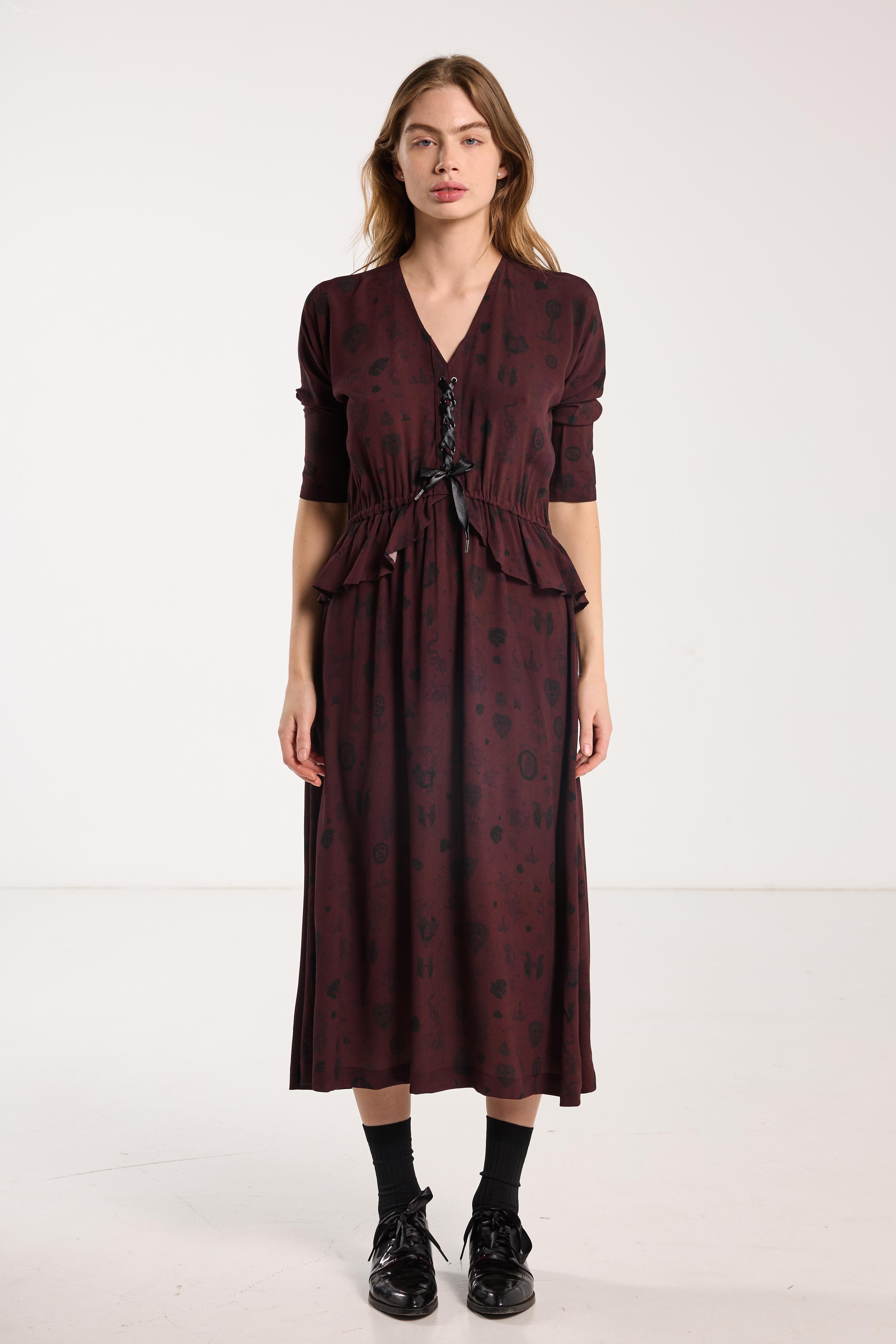 Salasai - Amour Dress - Plum Wood