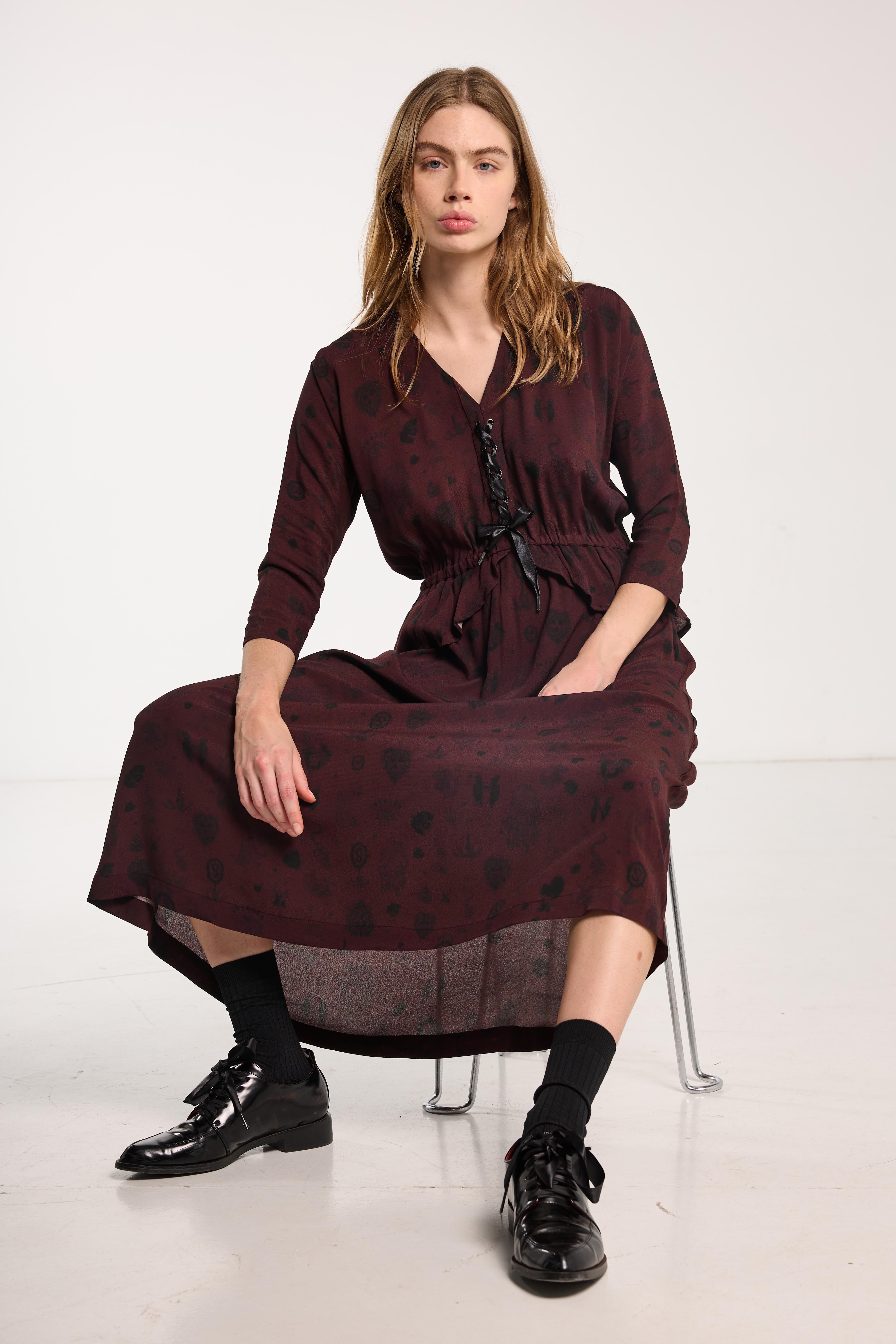 Salasai - Amour Dress - Plum Wood