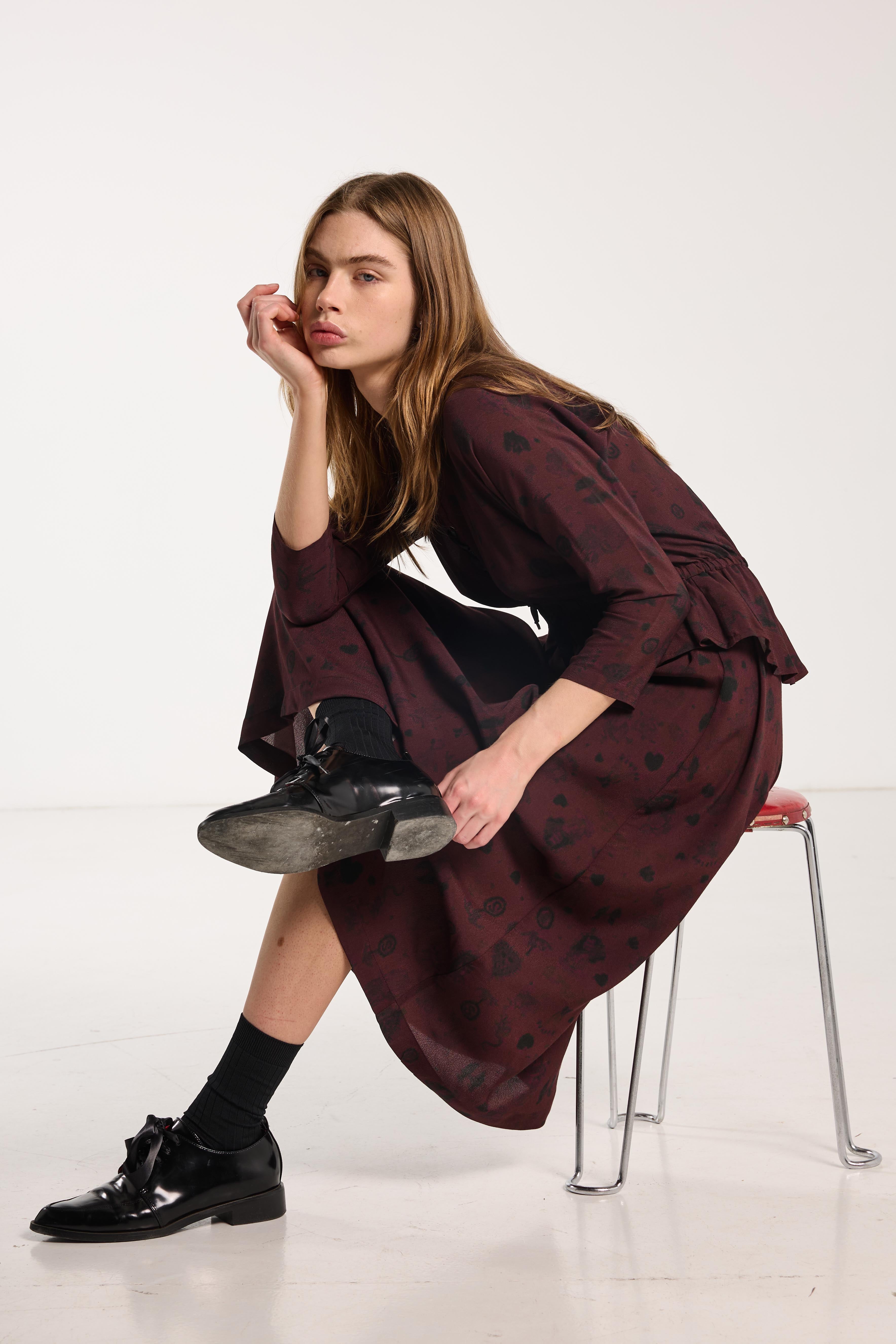 Salasai - Amour Dress - Plum Wood