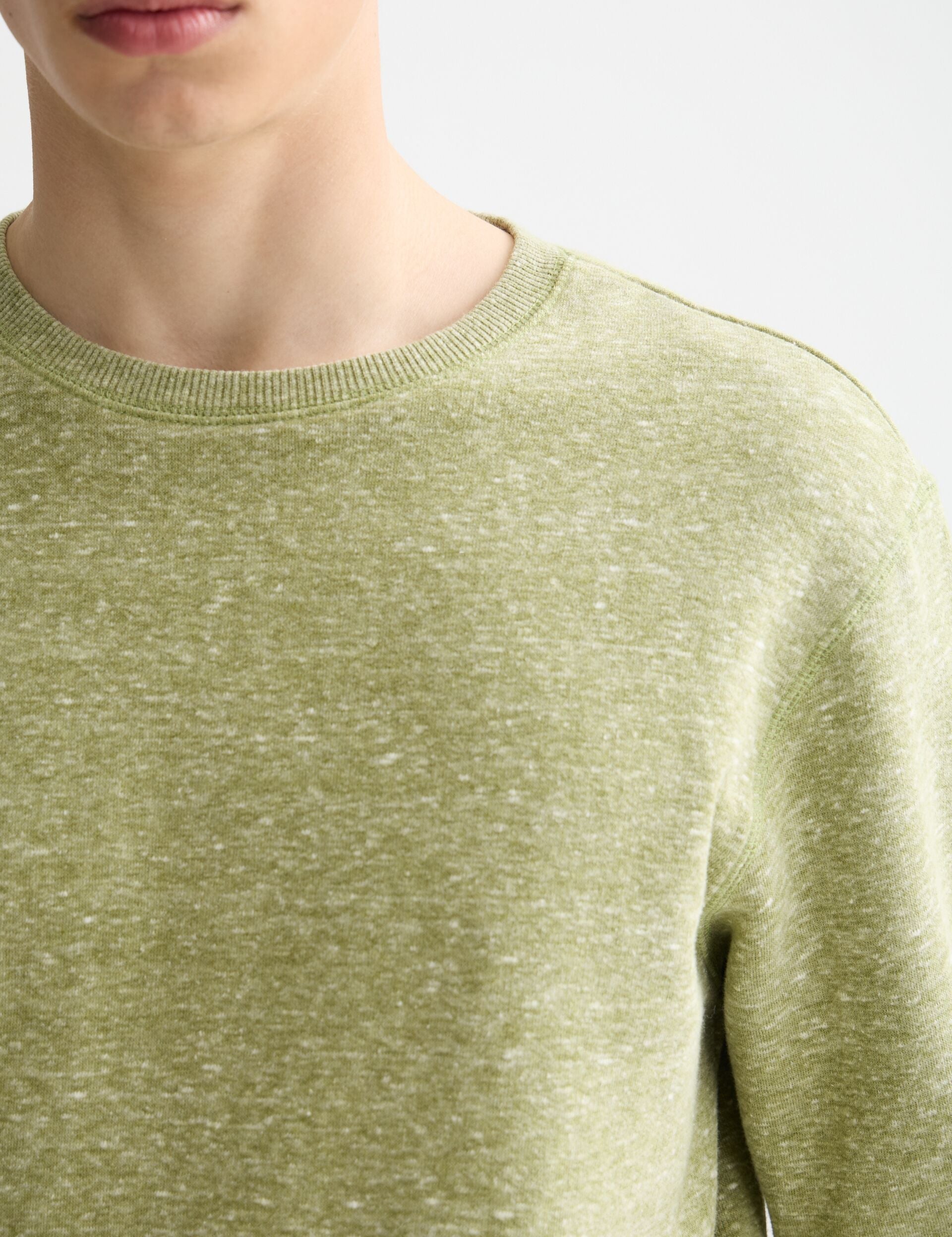 Scotch & Soda - Melange Crew Neck Sweatshirt - Calla Green Melange