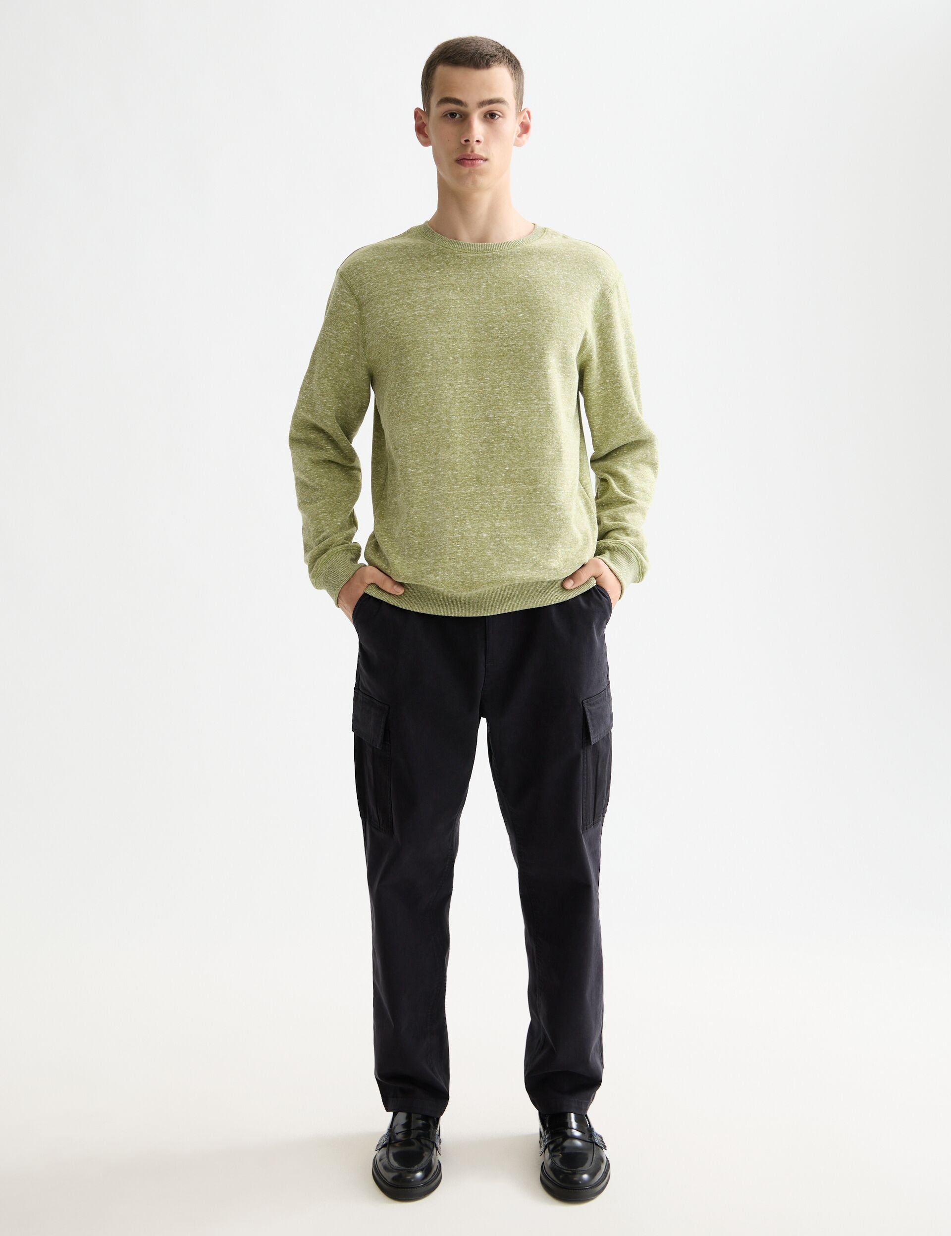 Scotch & Soda - Melange Crew Neck Sweatshirt - Calla Green Melange