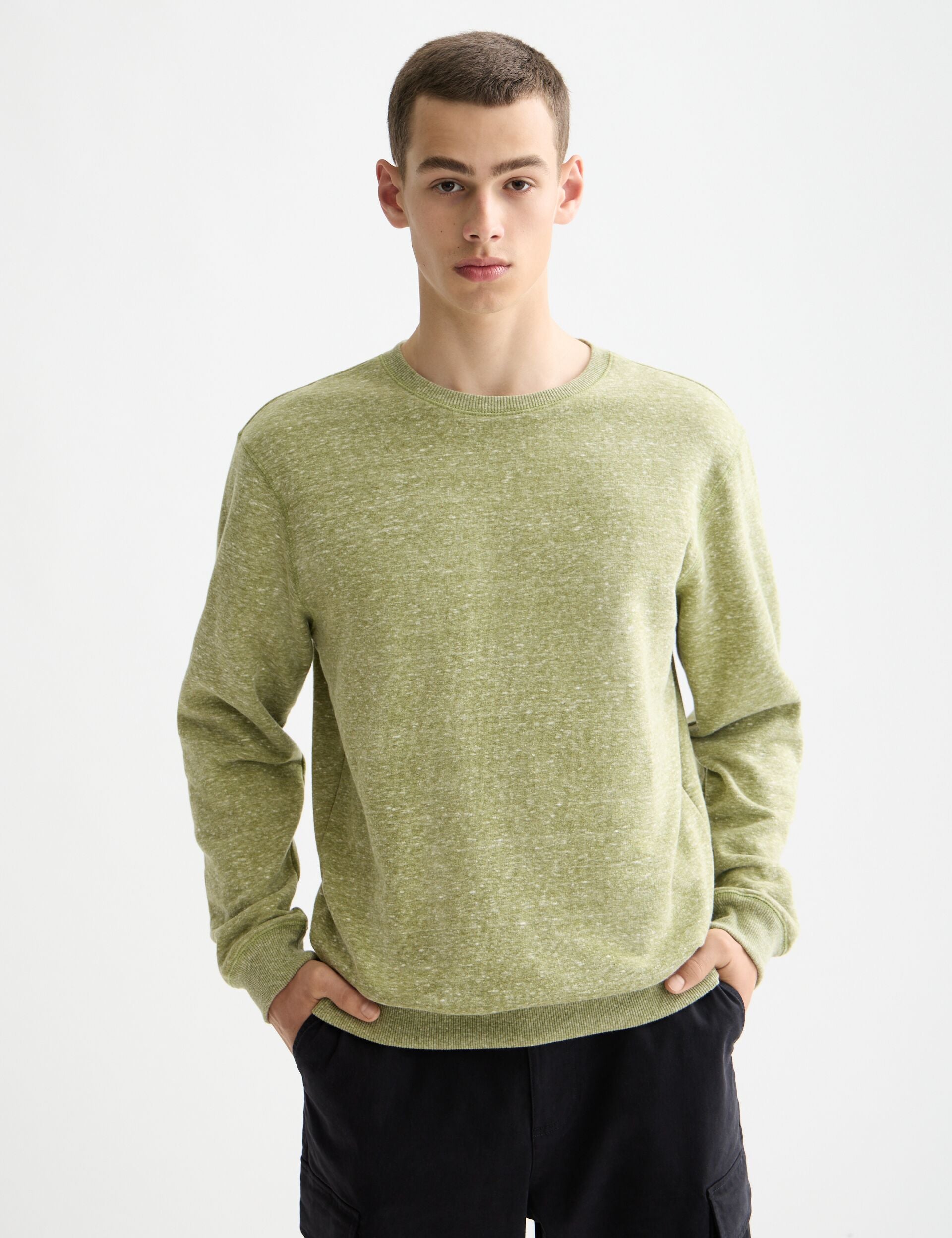 Scotch & Soda - Melange Crew Neck Sweatshirt - Calla Green Melange
