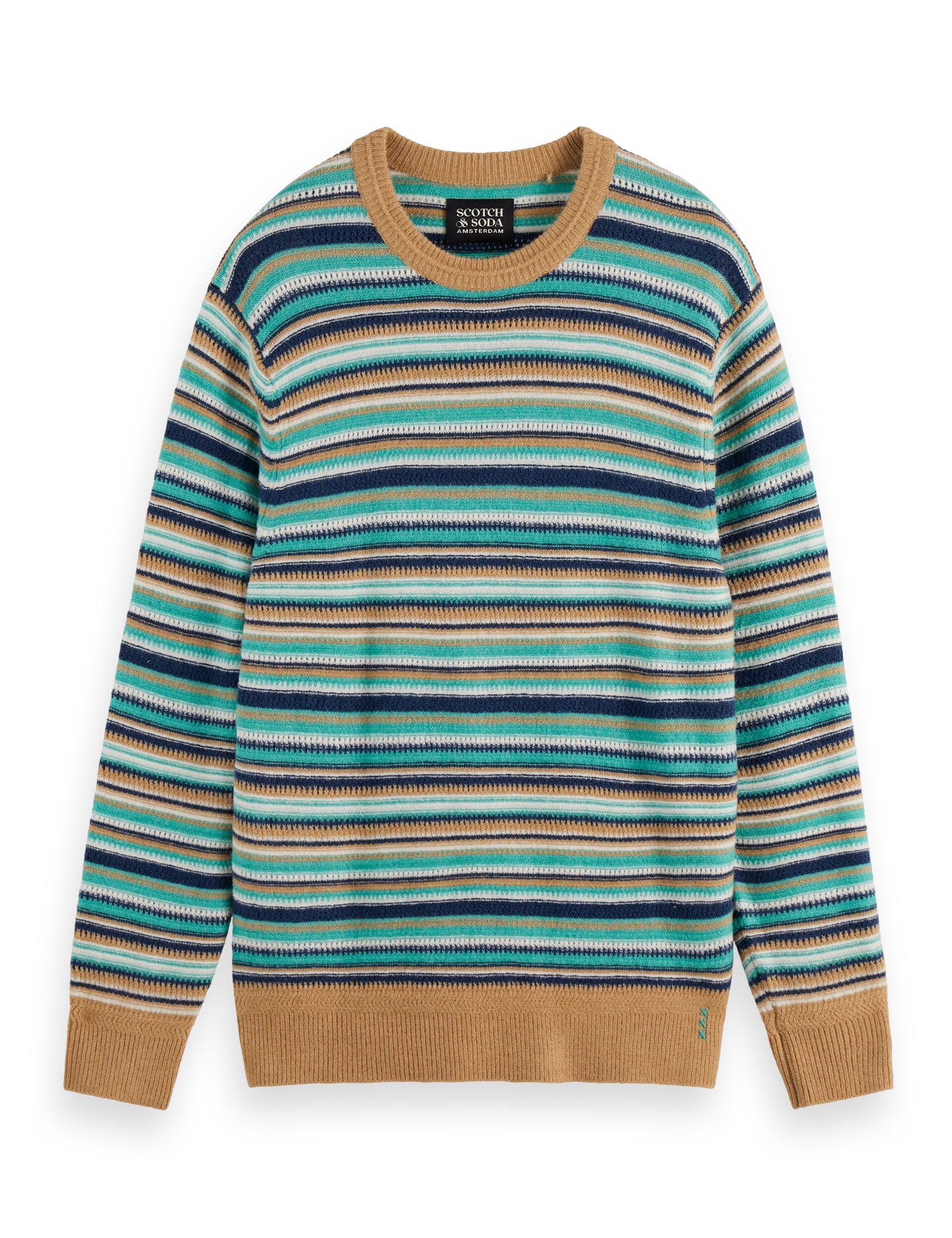 Scotch & Soda - Striped Regular Fit Knit Pullover - Tannin Multi Stripe