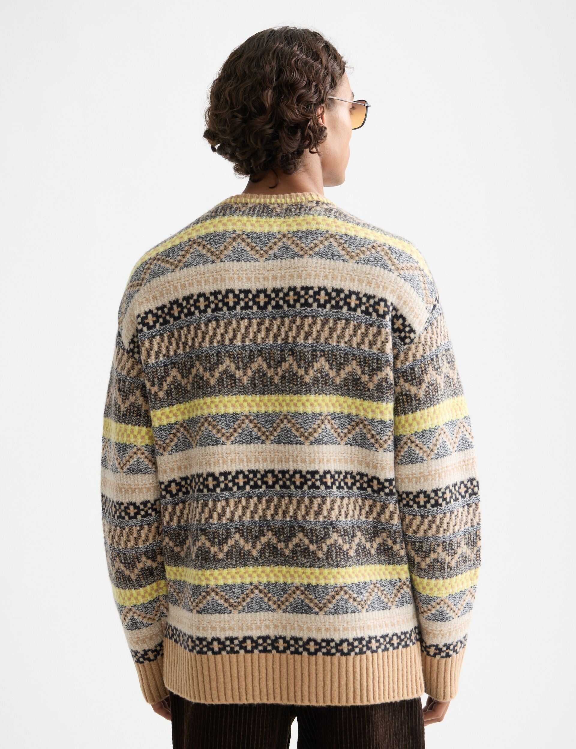 Scotch & Soda - Jacquard Dropped Shoulder Knit Pullover - Tannin Fair Isle