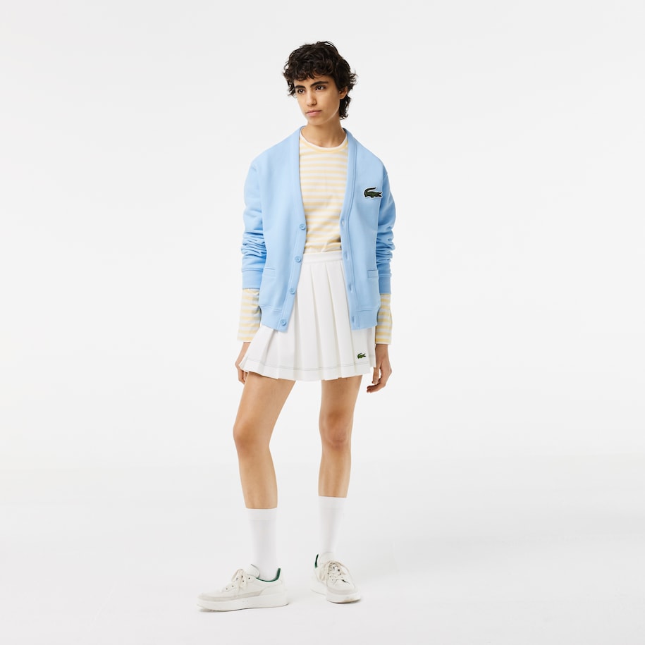Lacoste - Striped Cotton LS Tee - White/Yellow