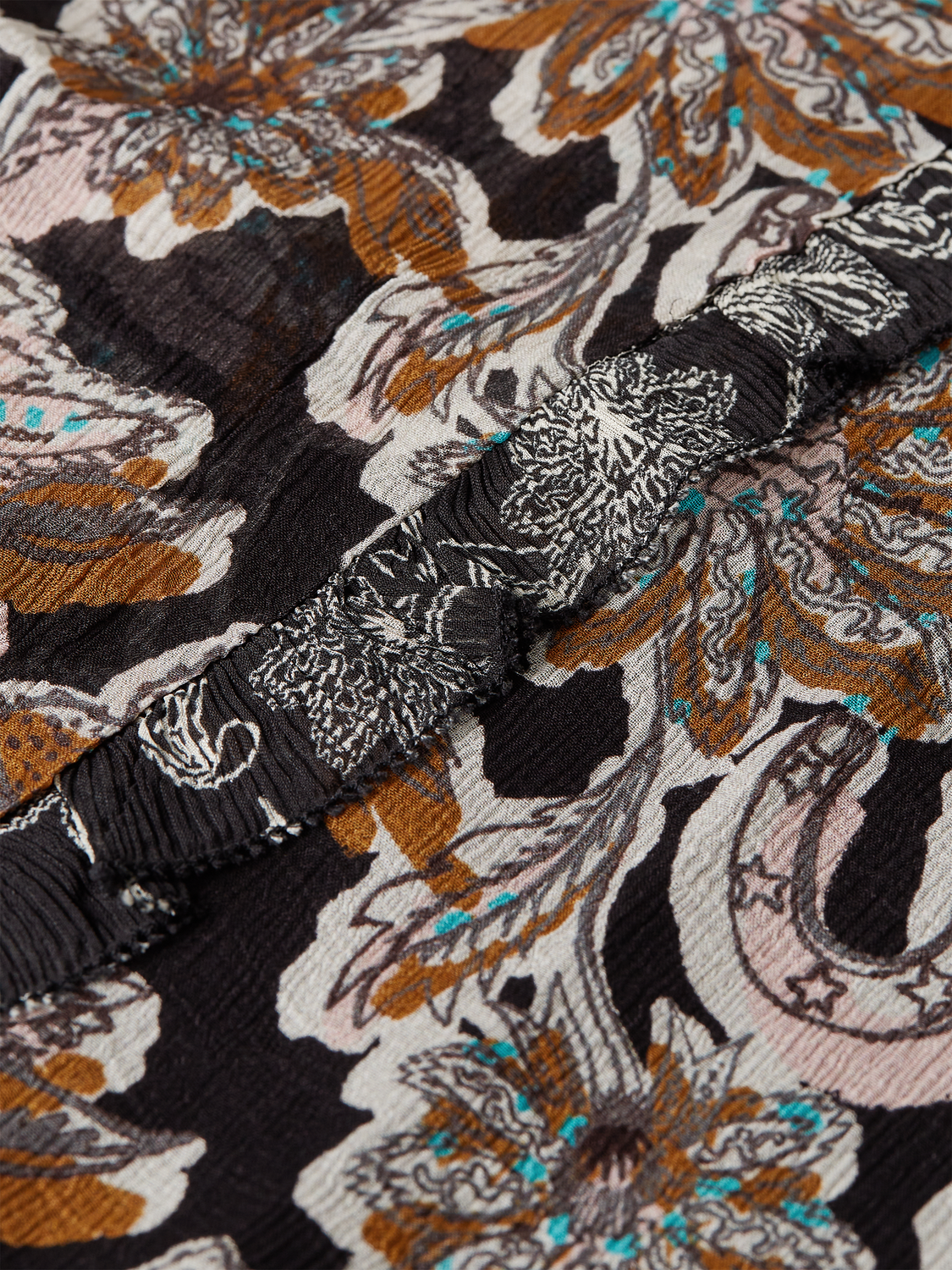 Maison Scotch - Printed Chiffon Ruffle Top - Lucky Bandana Multi Meteorite