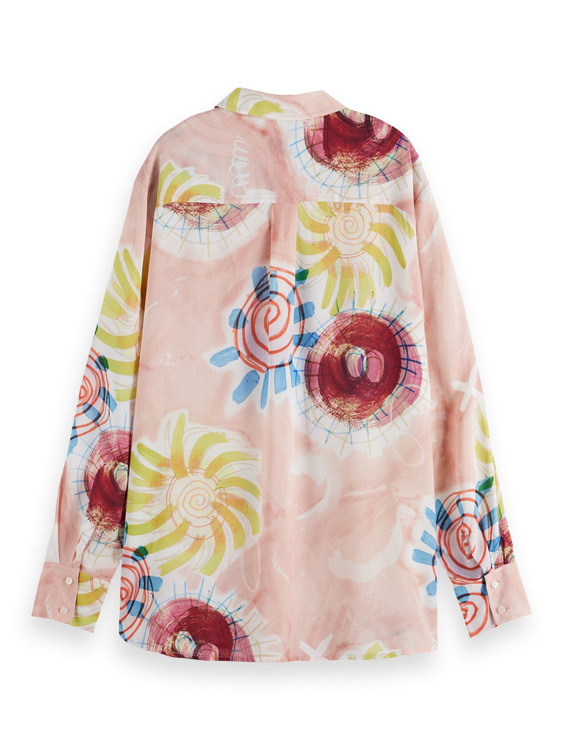 Maison Scotch - Printed Relaxed Fit Shirt - Abstract Sun Pink