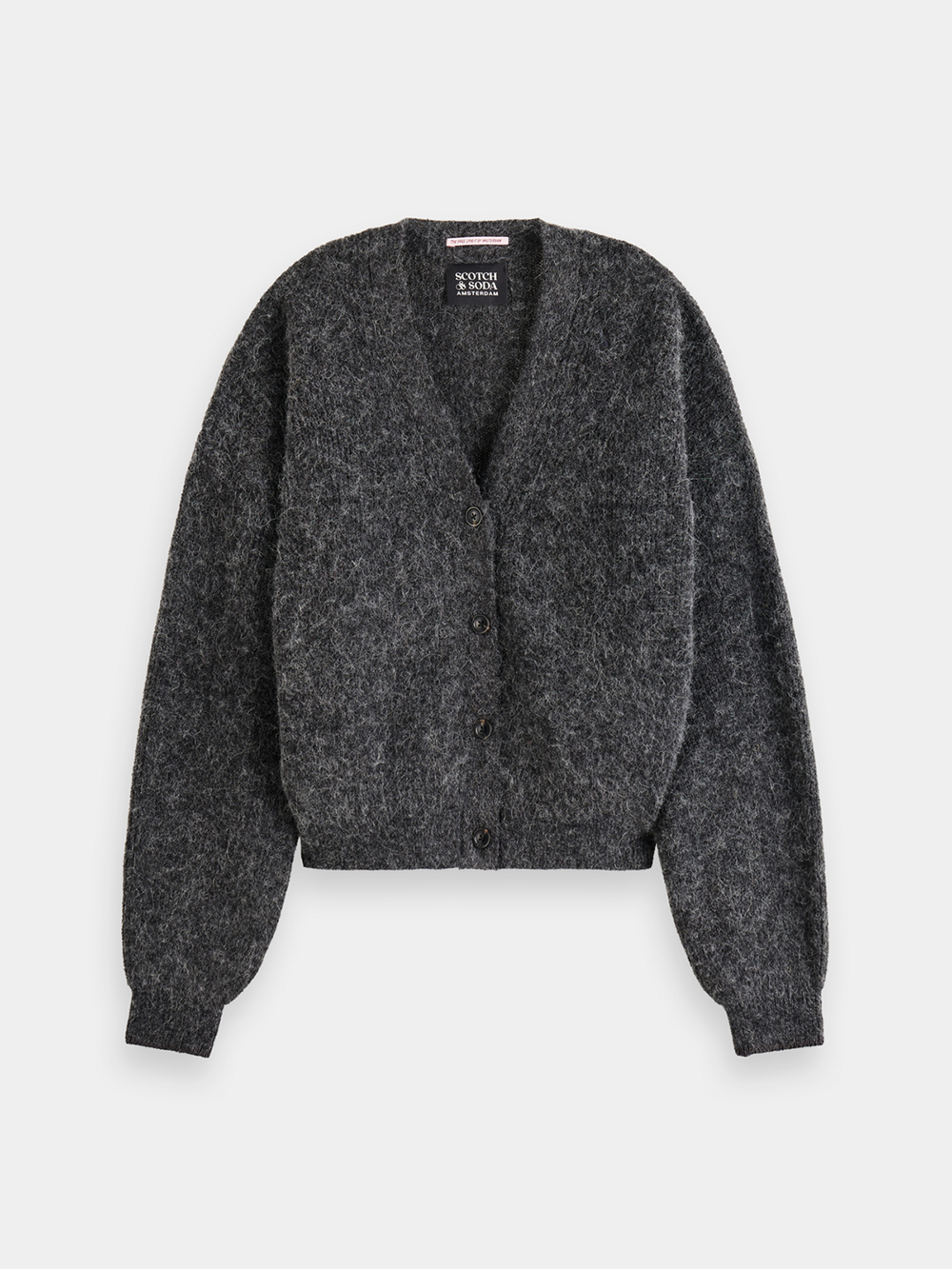 Maison Scotch - Essential Fuzzy Cardigan - Charcoal Melange