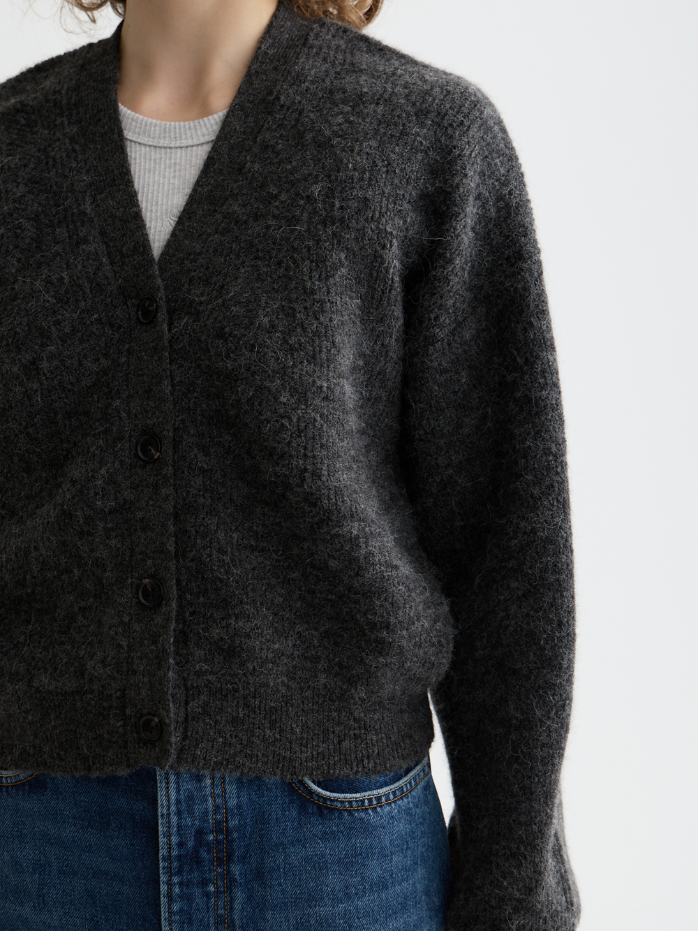 Maison Scotch - Essential Fuzzy Cardigan - Charcoal Melange