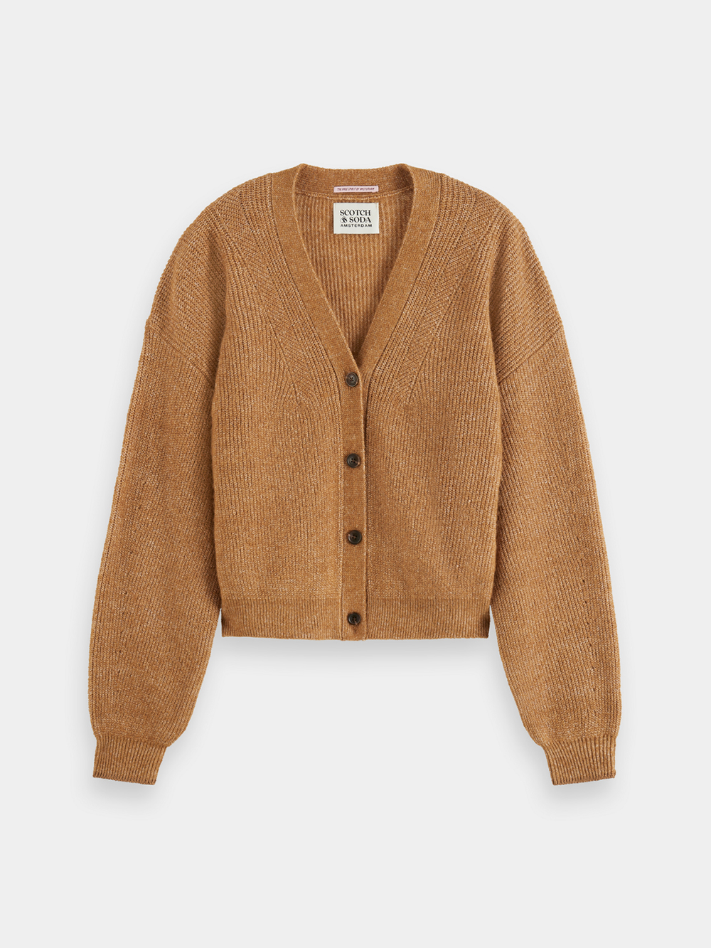Maison Scotch - Essential Fuzzy Cardigan - Tobacco Melange