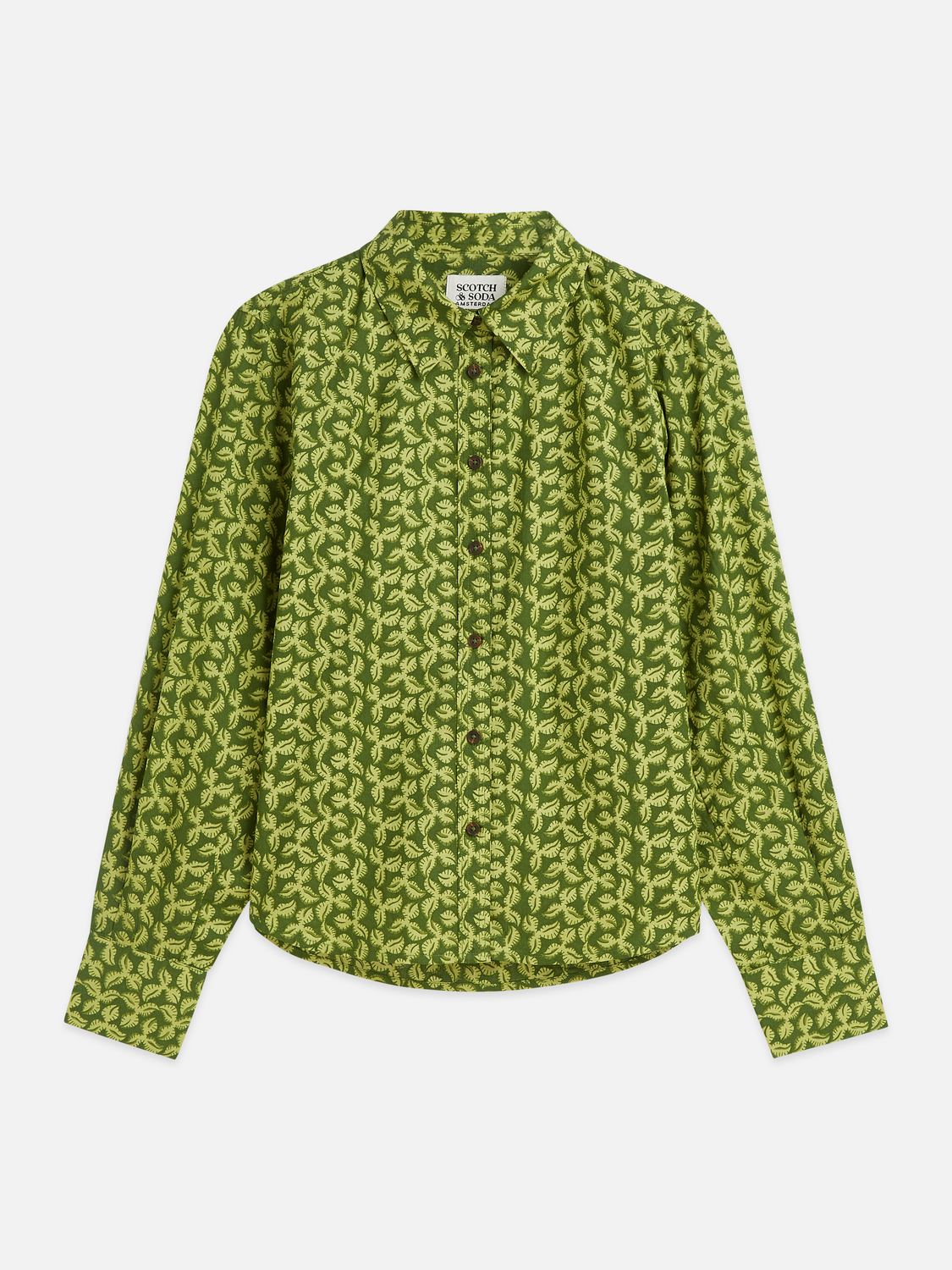 Maison Scotch - Printed Relaxed Fit Shirt - Mini Cactus Garden Green