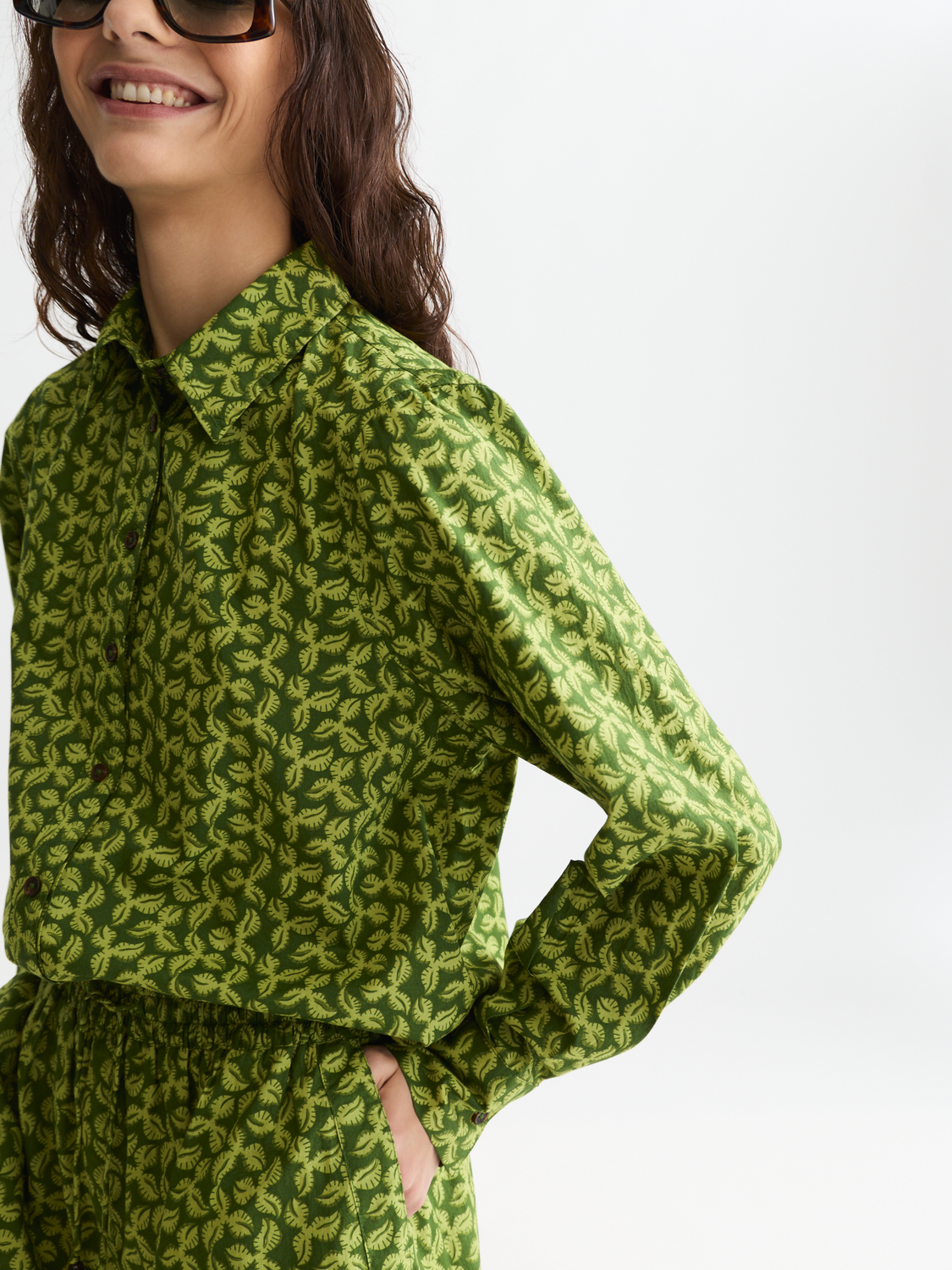 Maison Scotch - Printed Relaxed Fit Shirt - Mini Cactus Garden Green