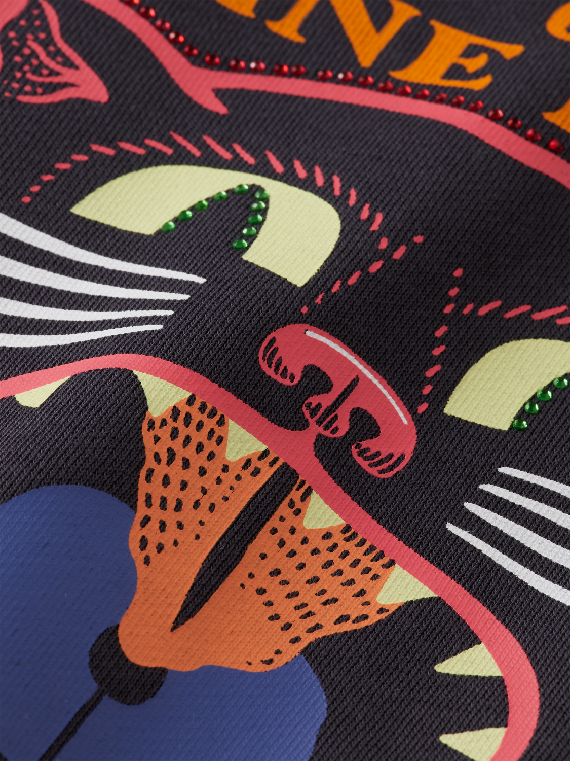 Maison Scotch - Rhinestone Artwork Sweatshirt - Washed Black
