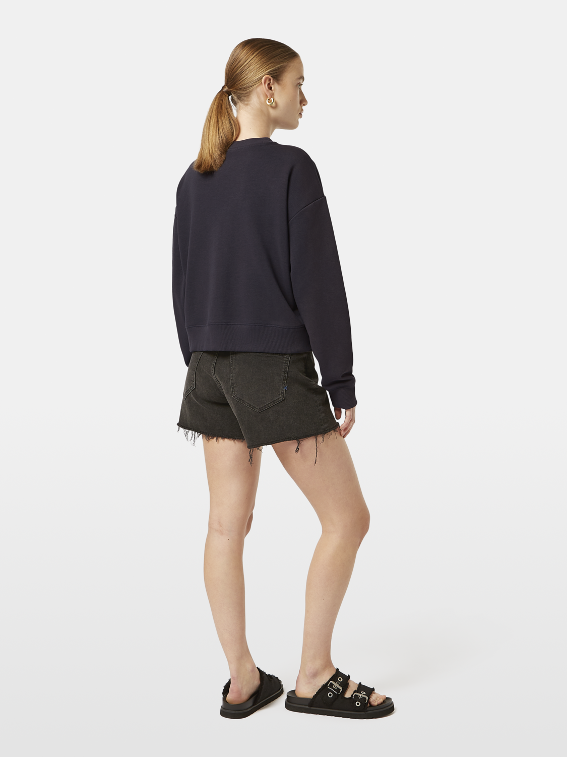 Maison Scotch - Rhinestone Artwork Sweatshirt - Washed Black