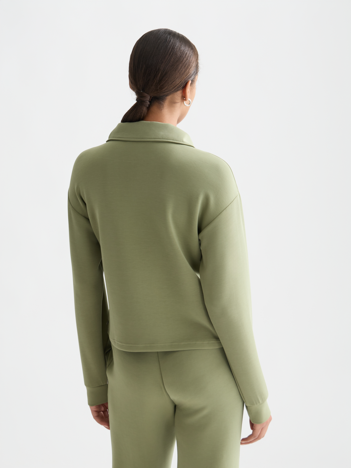 Maison Scotch - Quarter Zip Tencel Sweatshirt - Oil Green