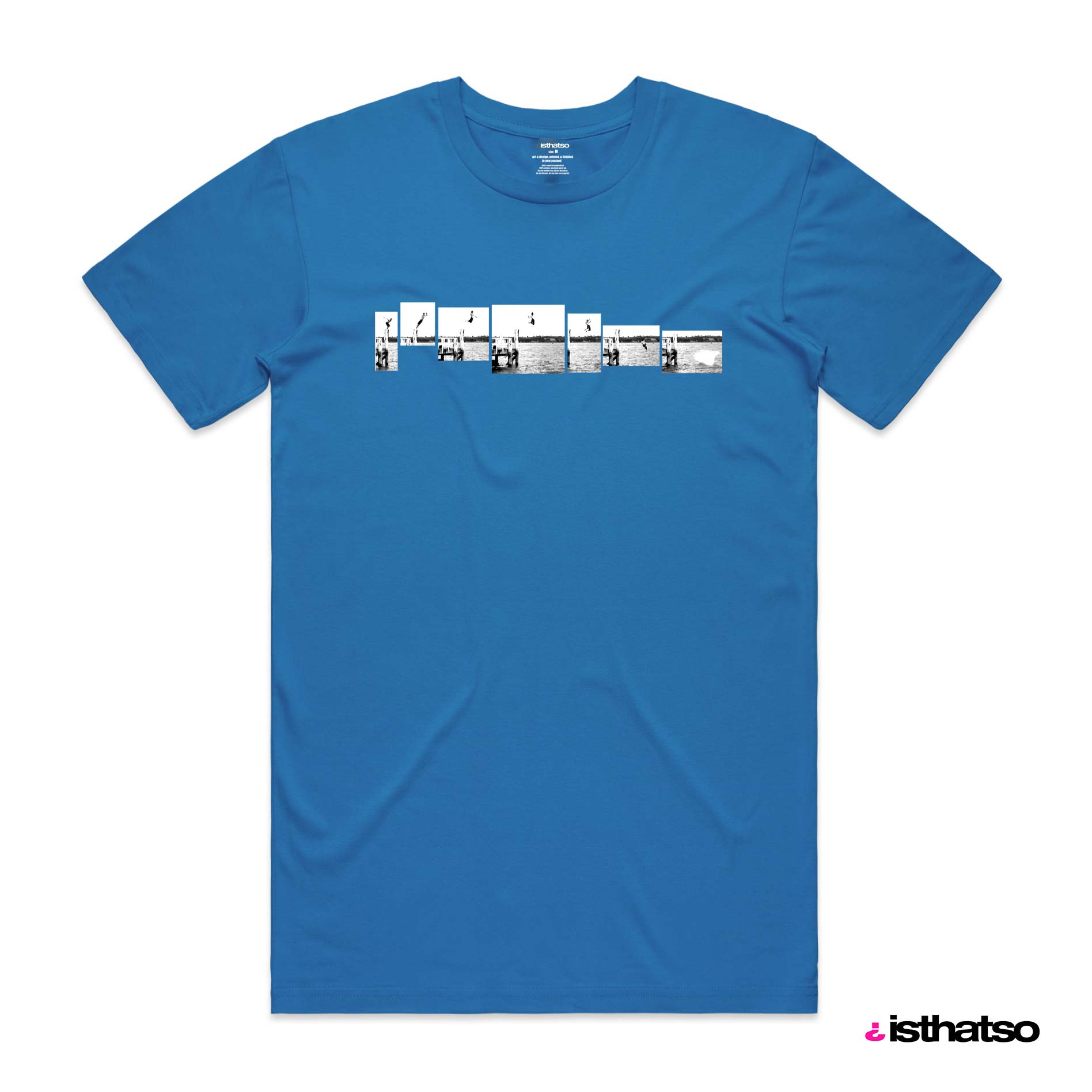Isthatso - Wharf Jumping SS Tee - Bright Blue