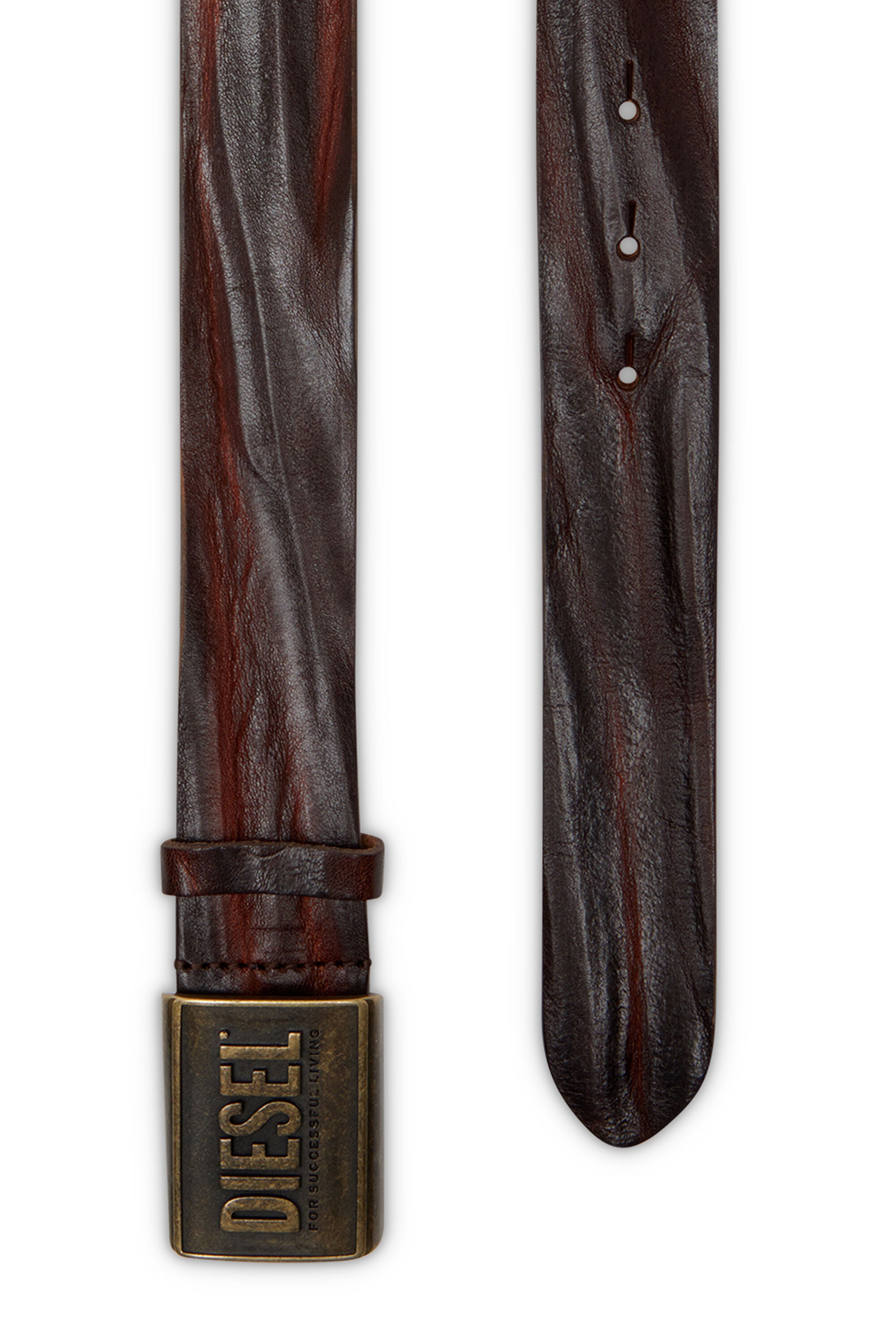 Diesel - B-Metal Biscotto Leather Belt - Brown