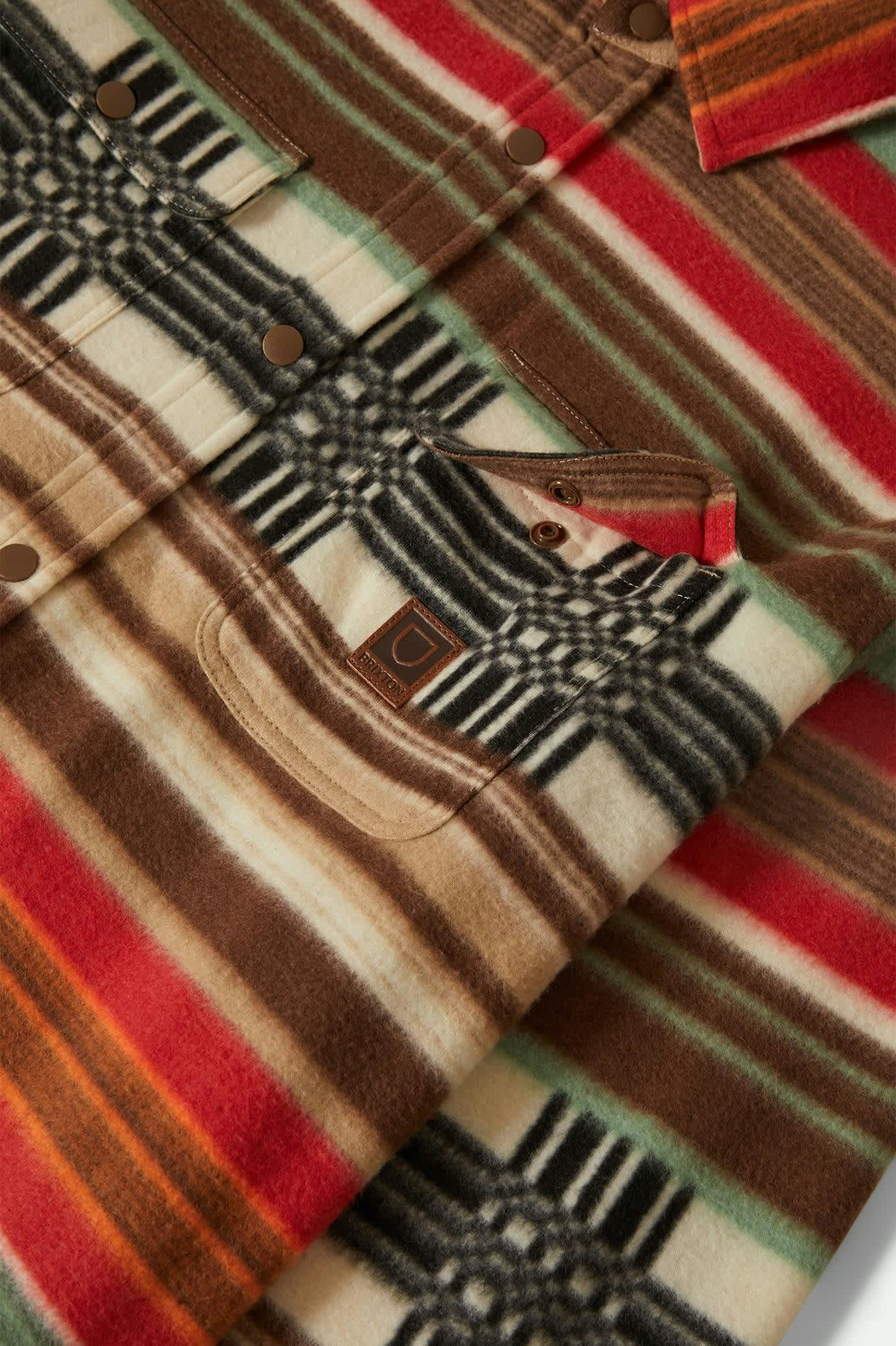 Brixton - Bowery Arctic Stretch Fleece LS Shirt - Multi Blanket Stripe