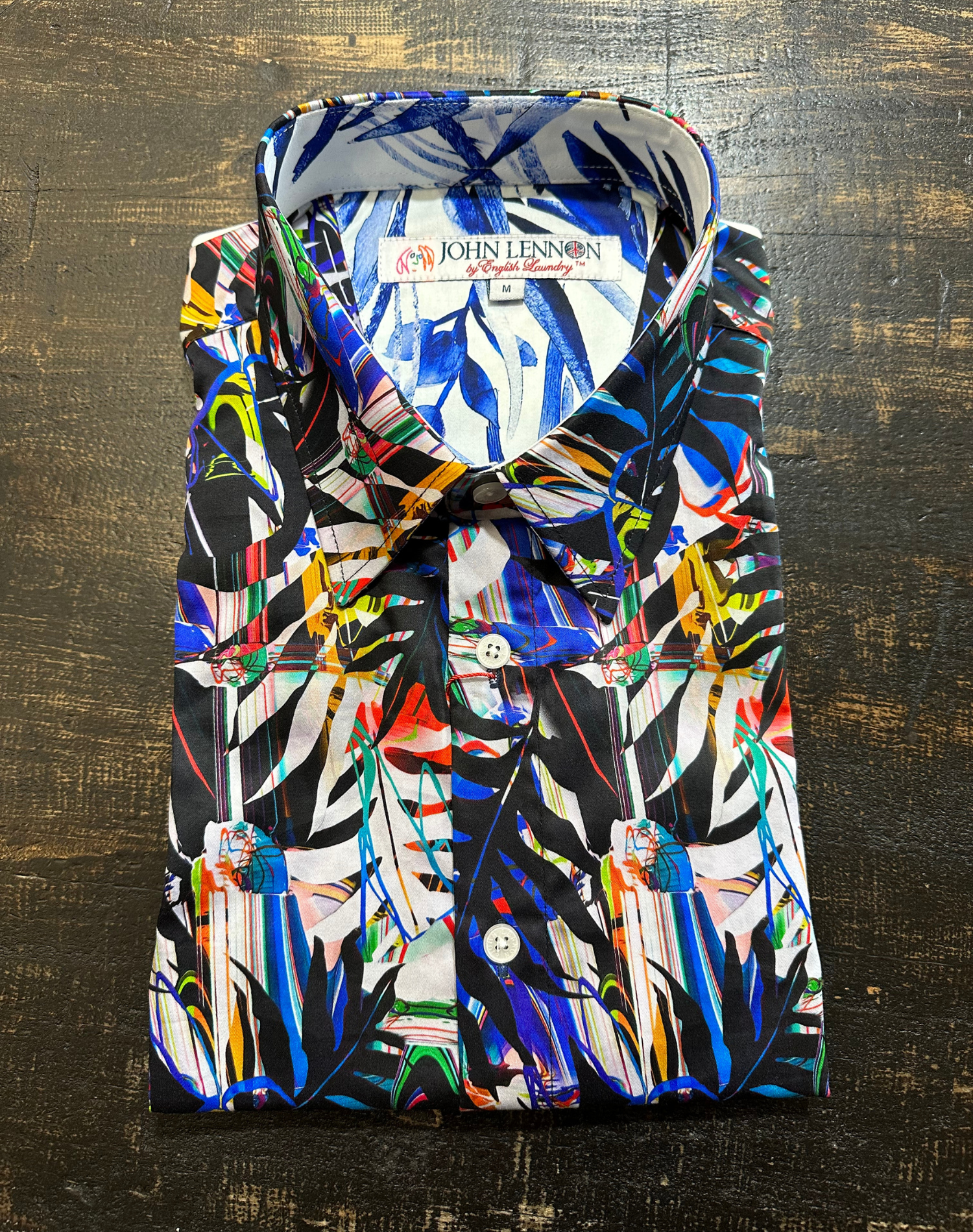 English Laundry - John Lennon SS Shirt - Abstract Blue Multi