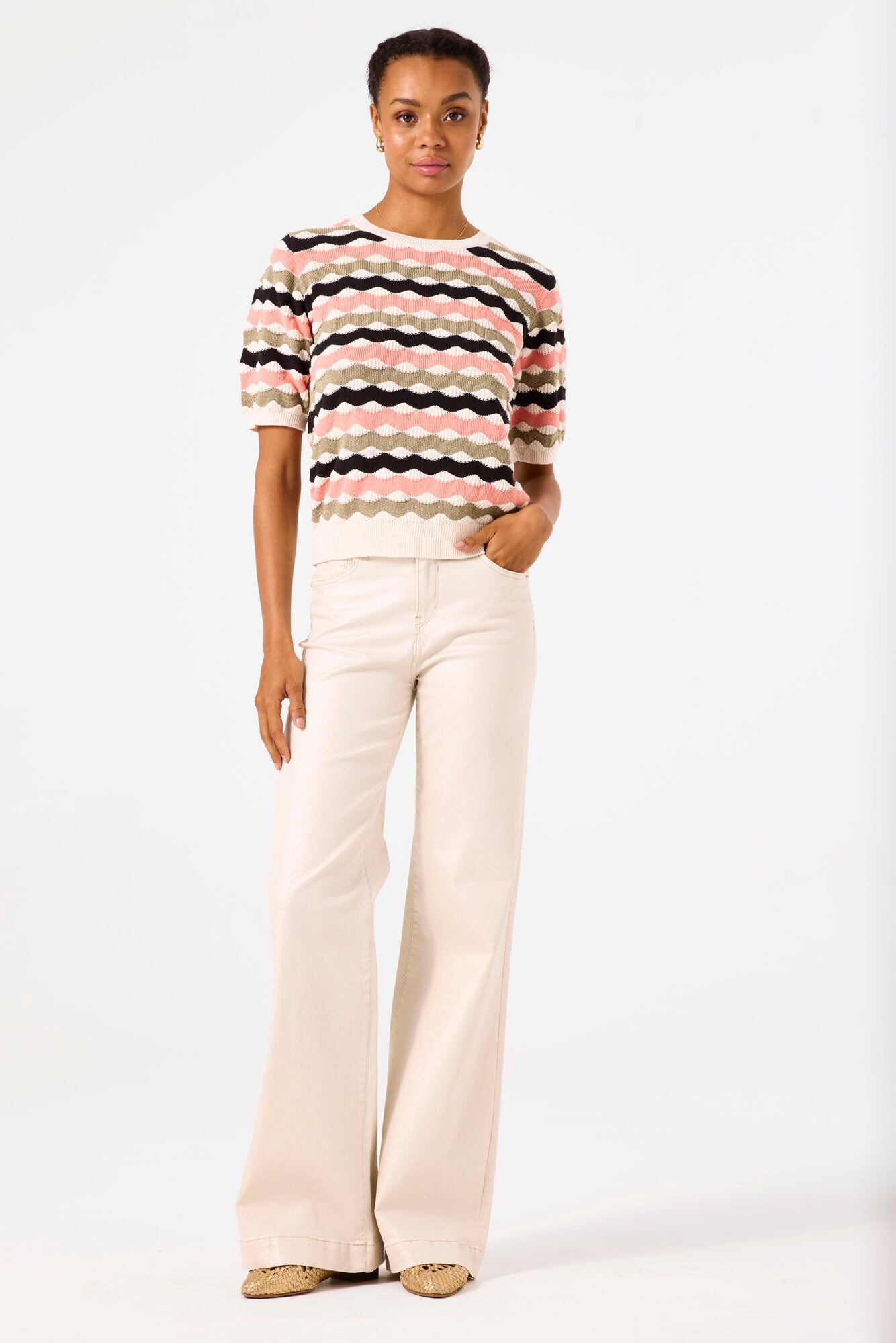 Garcia - Knit SS Pullover - Whitecap