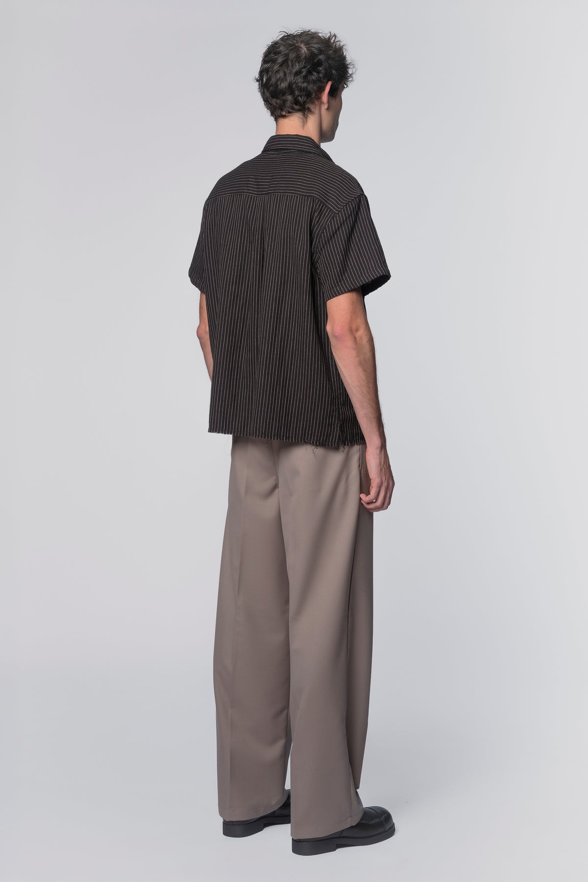 Beach Brains - Billy SS Shirt - Black/Tan Stripe