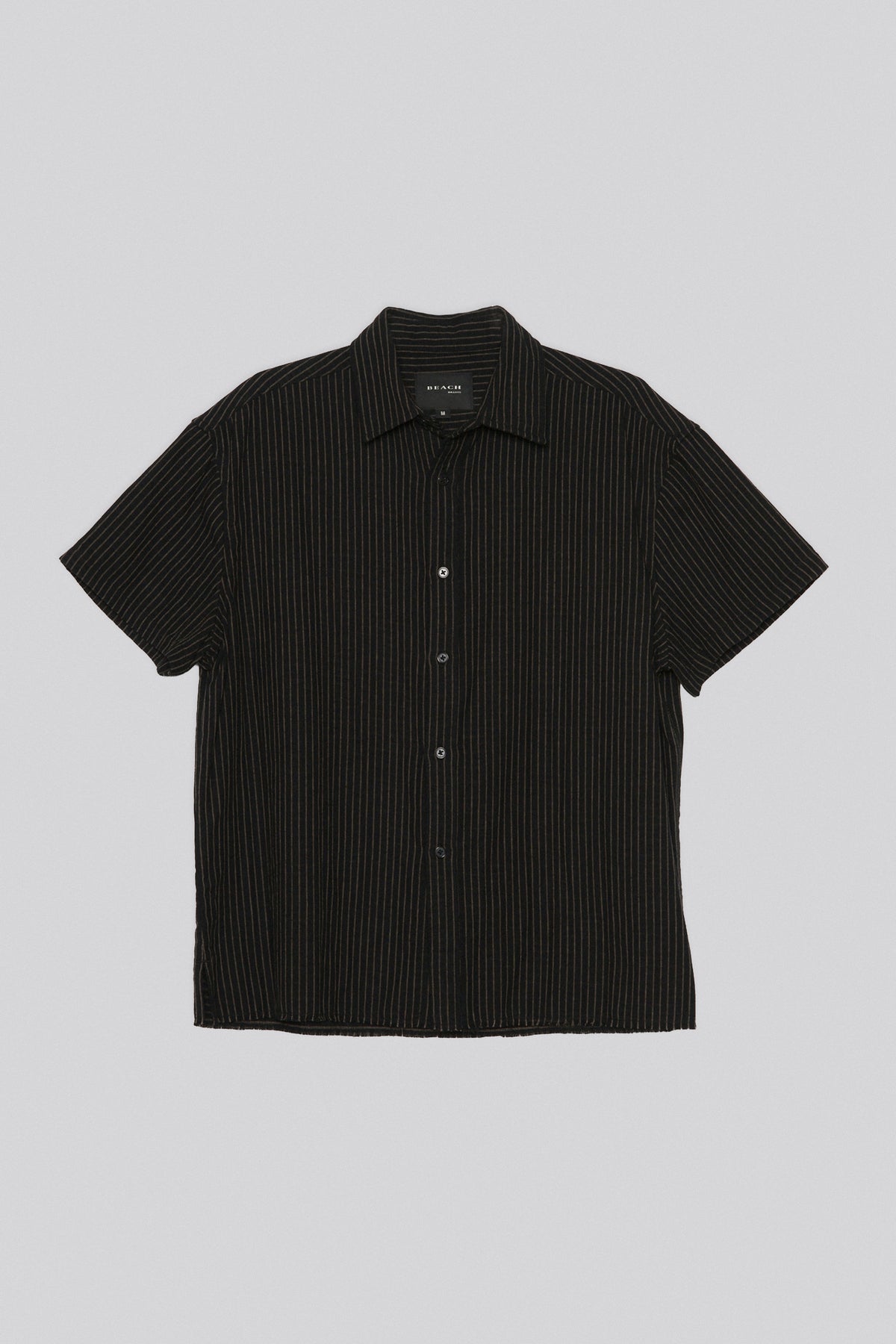 Beach Brains - Billy SS Shirt - Black/Tan Stripe