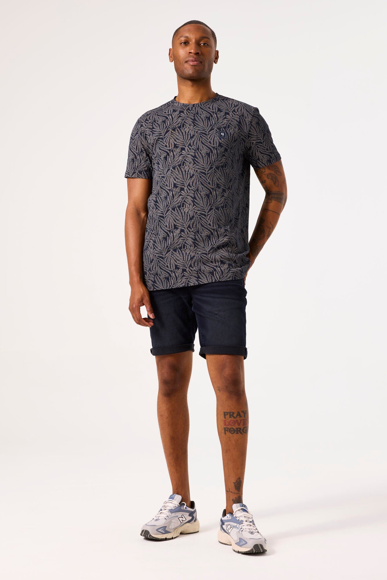 Garcia - Palm Print Tee - Deep Ink