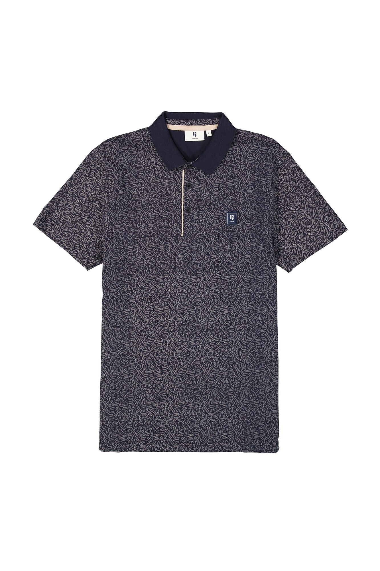 Garcia - Fern Print SS Polo - Deep Ink