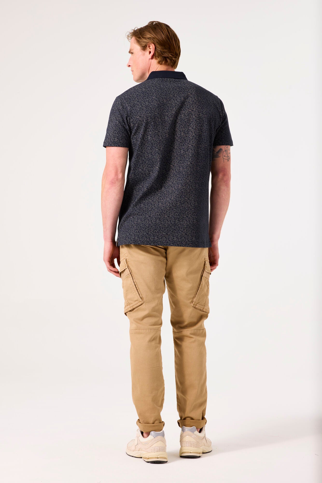 Garcia - Fern Print SS Polo - Deep Ink