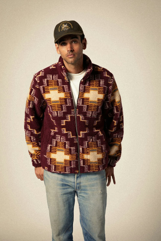 Brixton - Arctic LS Fleece Mock Neck Jacket - Light Cabernet