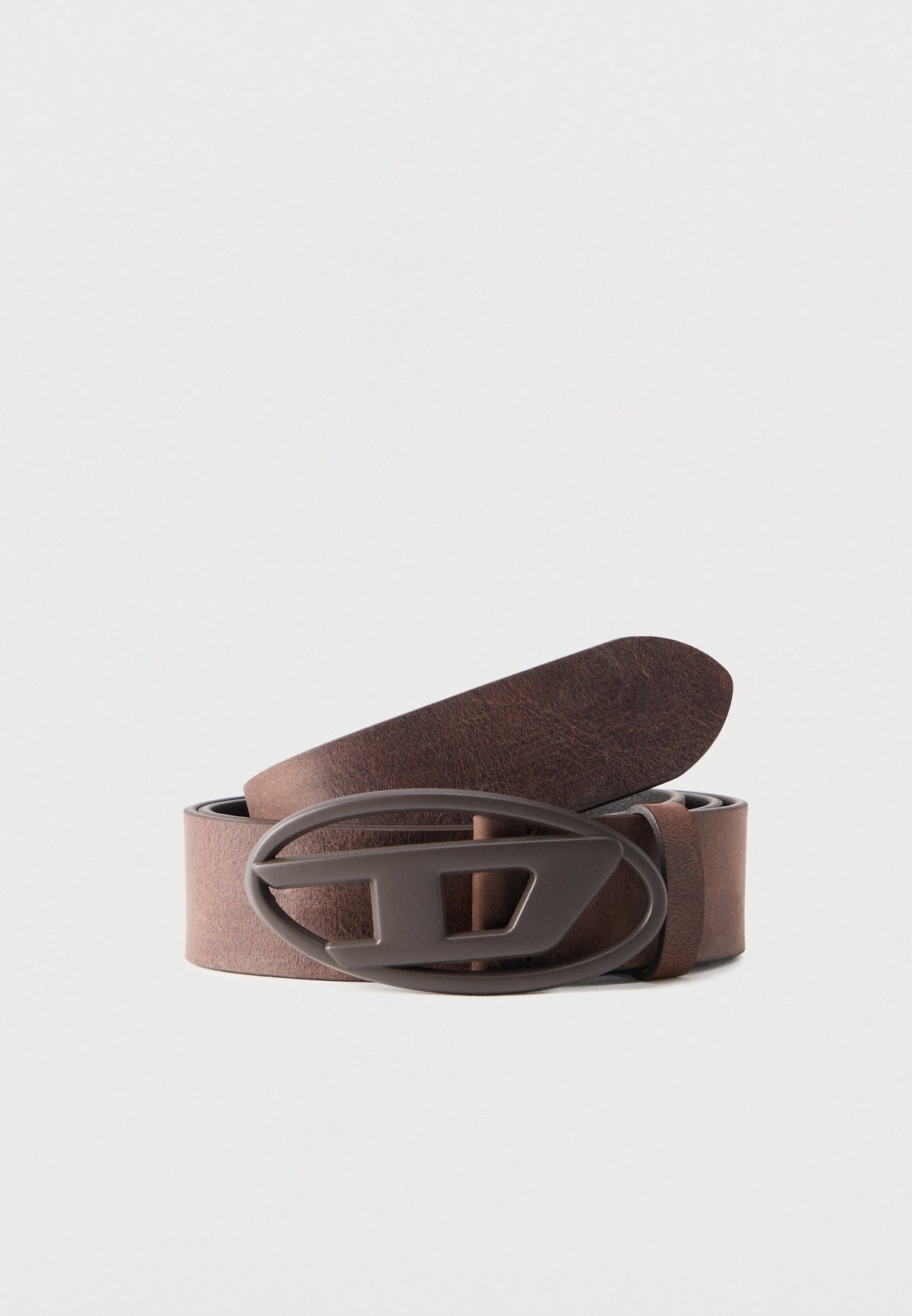 Diesel - B-1DR Matte Oval-D Logo Belt - Brown